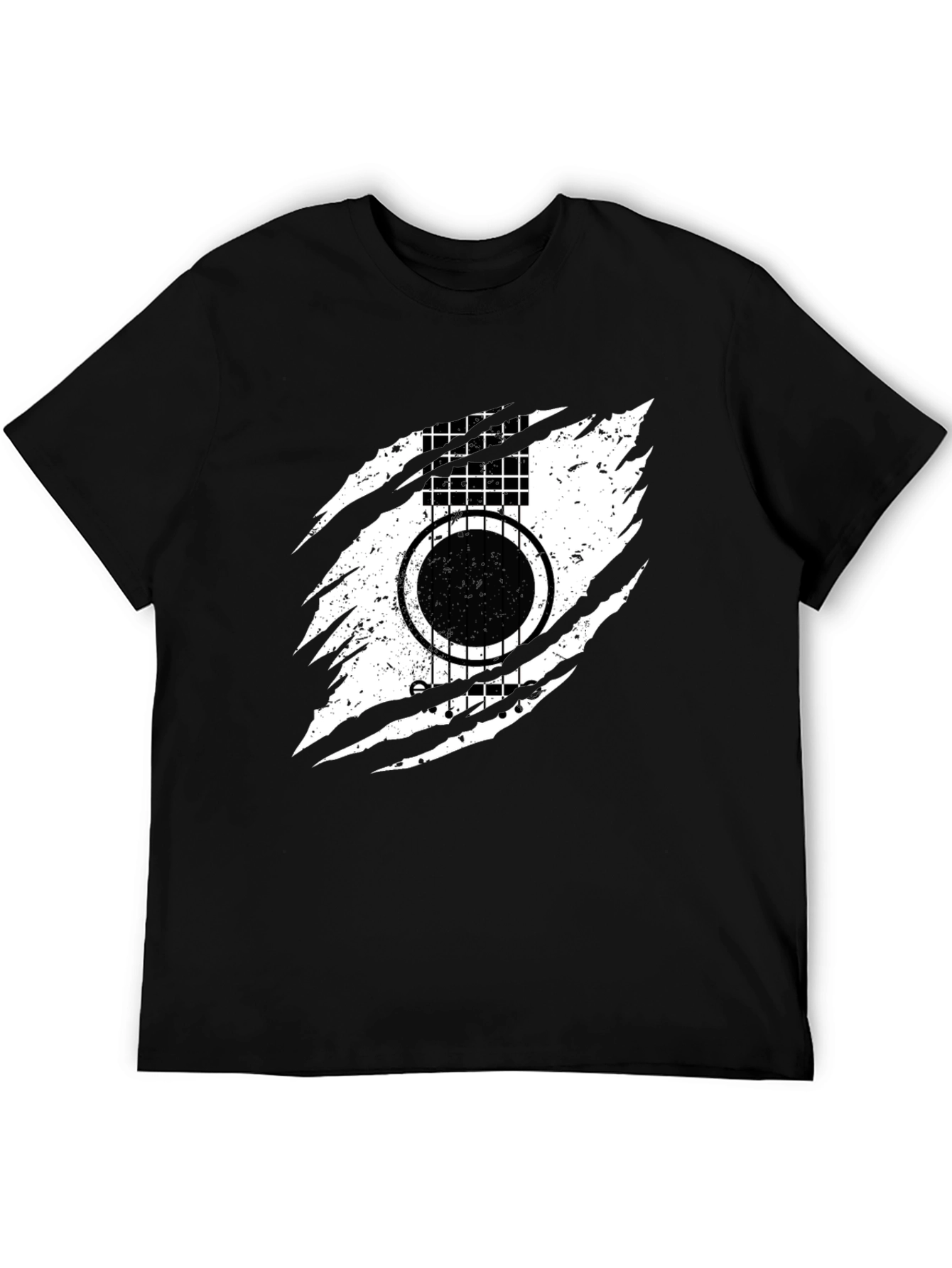 Guitar Ripped Graphic T-Shirt - Stylish Music Tee
