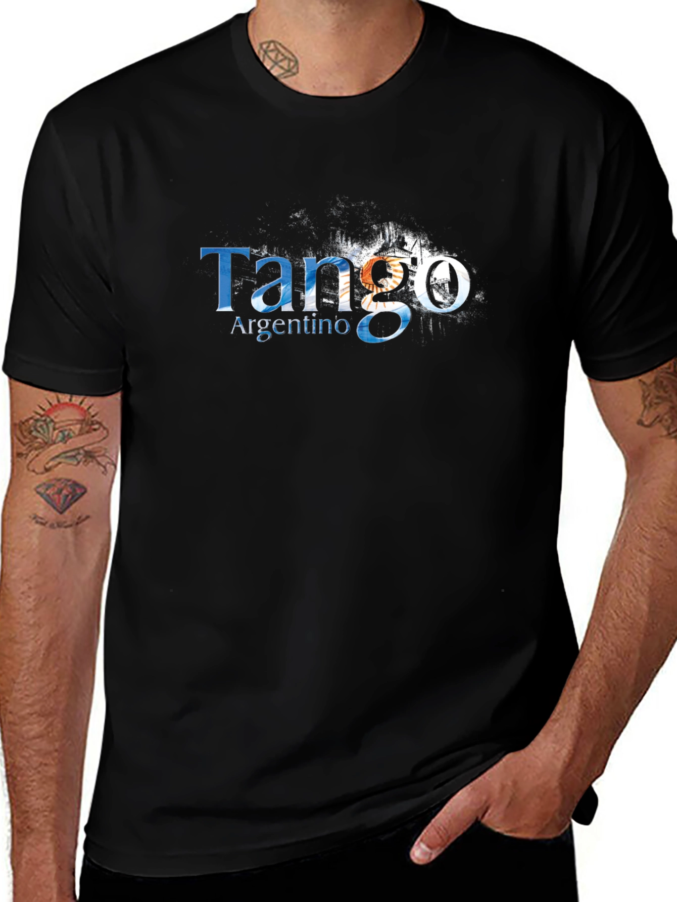 Tango Argentino Mens Black Graphic Tee