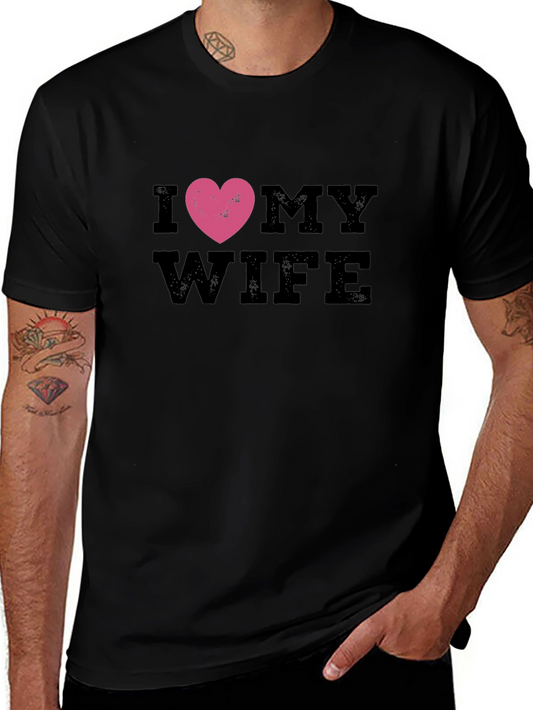 I Heart My Wife Graphic Tee - Black Casual Shirt