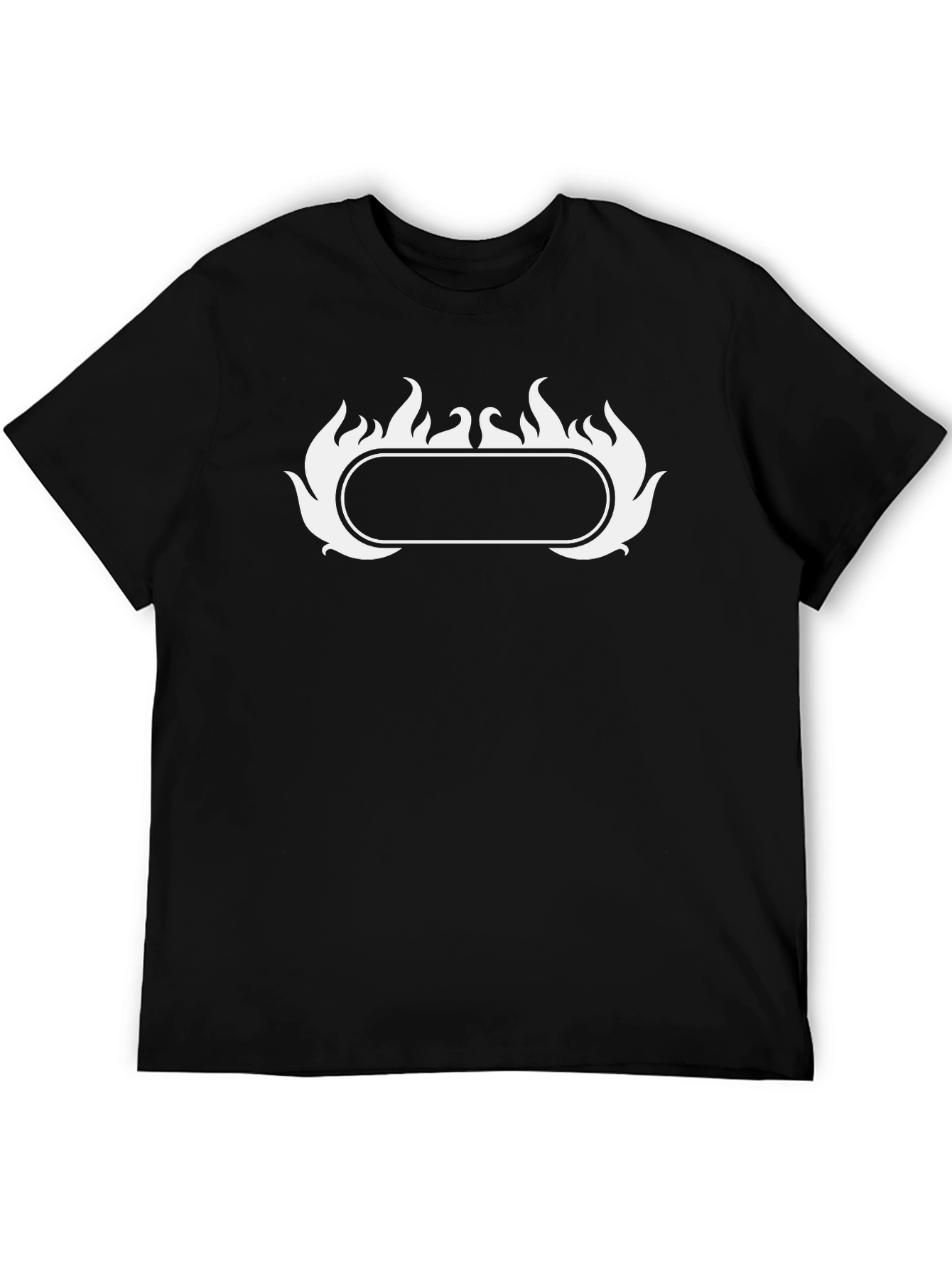 Flame Graphic Tee - Black Cotton T-Shirt