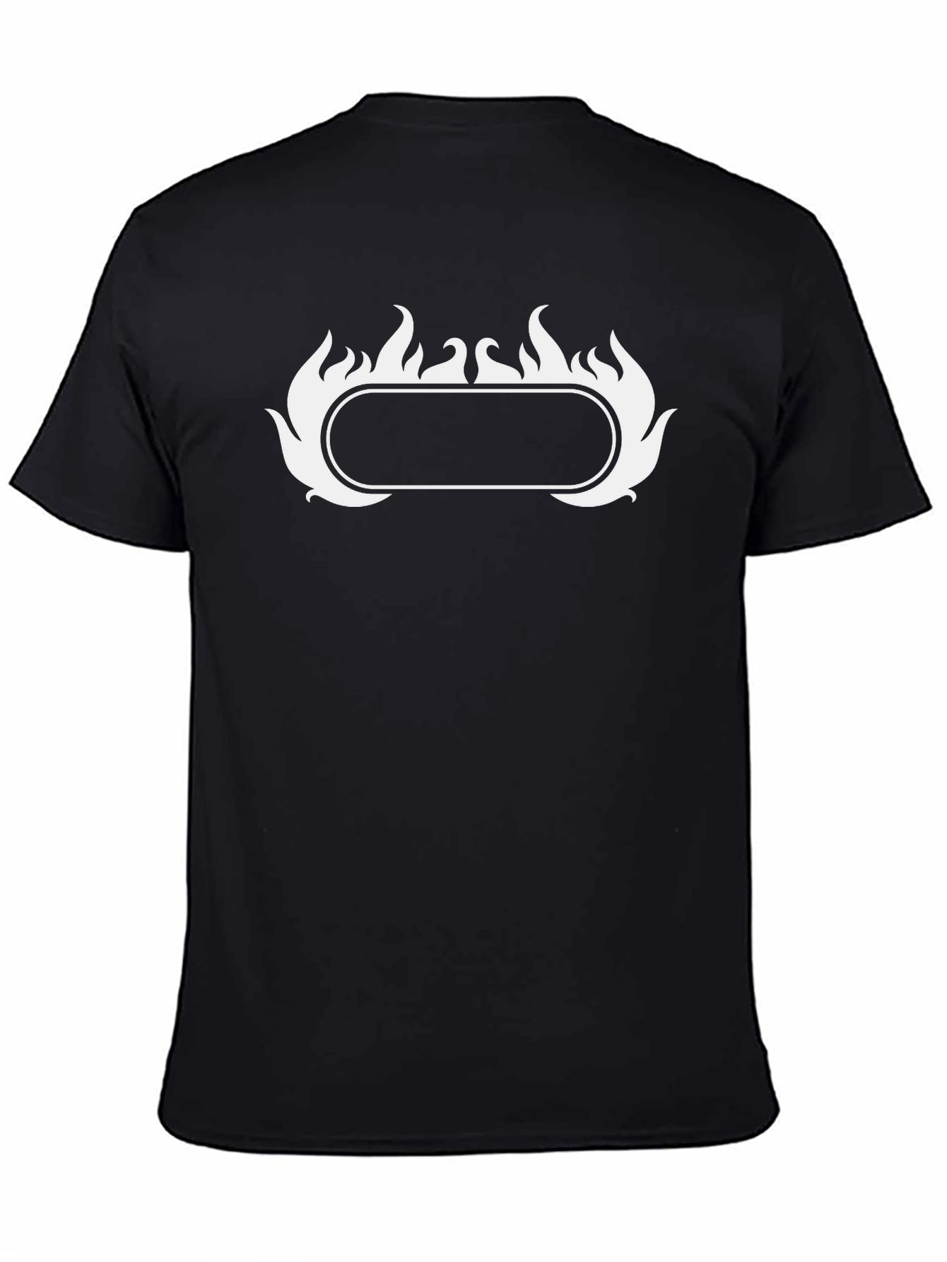 Flame Graphic Tee - Black Cotton T-Shirt
