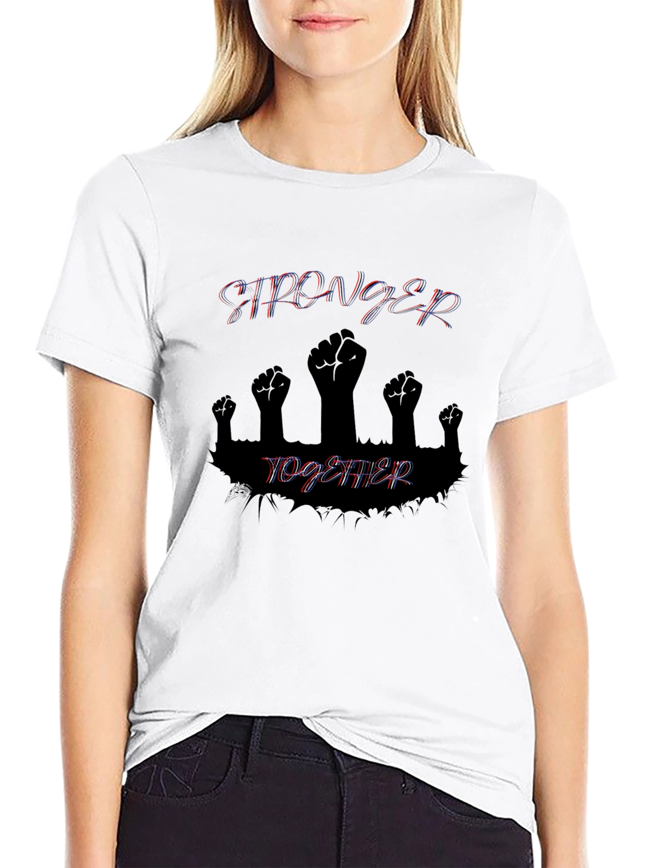 Stronger Together Graphic Tee - Black