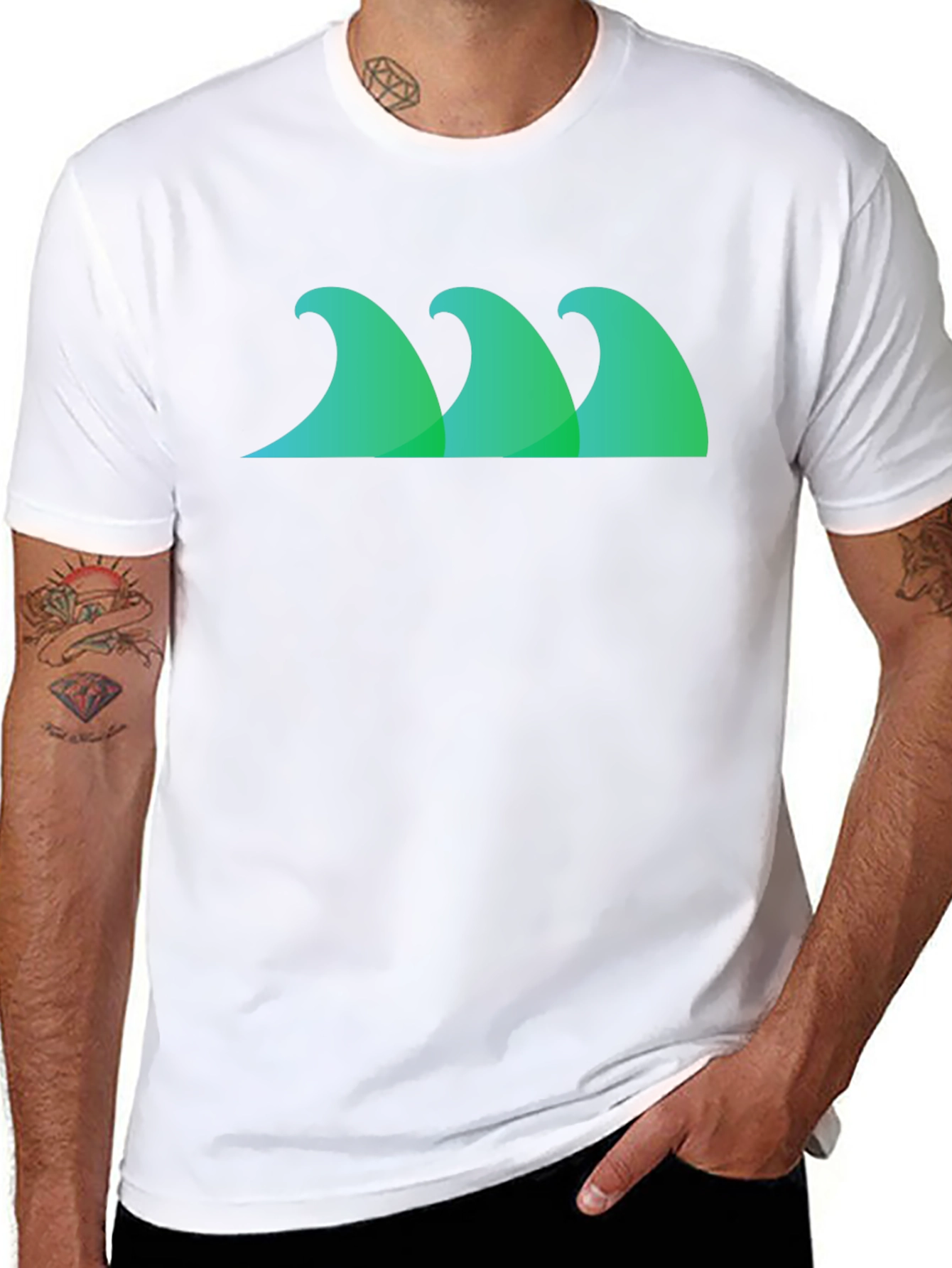 Wave Graphic Black T-Shirt
