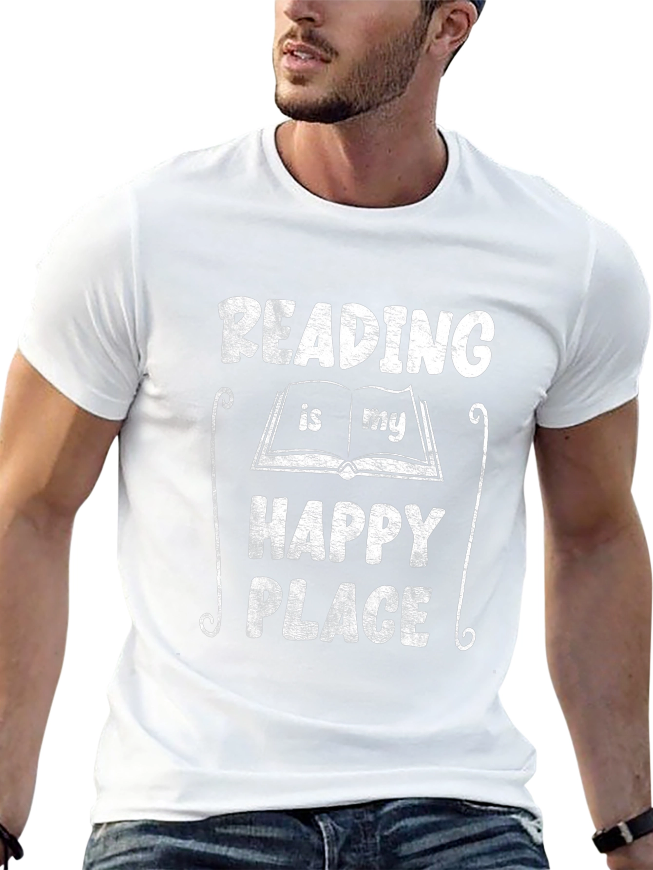 Reading Is My Happy Place T-Shirt Book Lover Tee