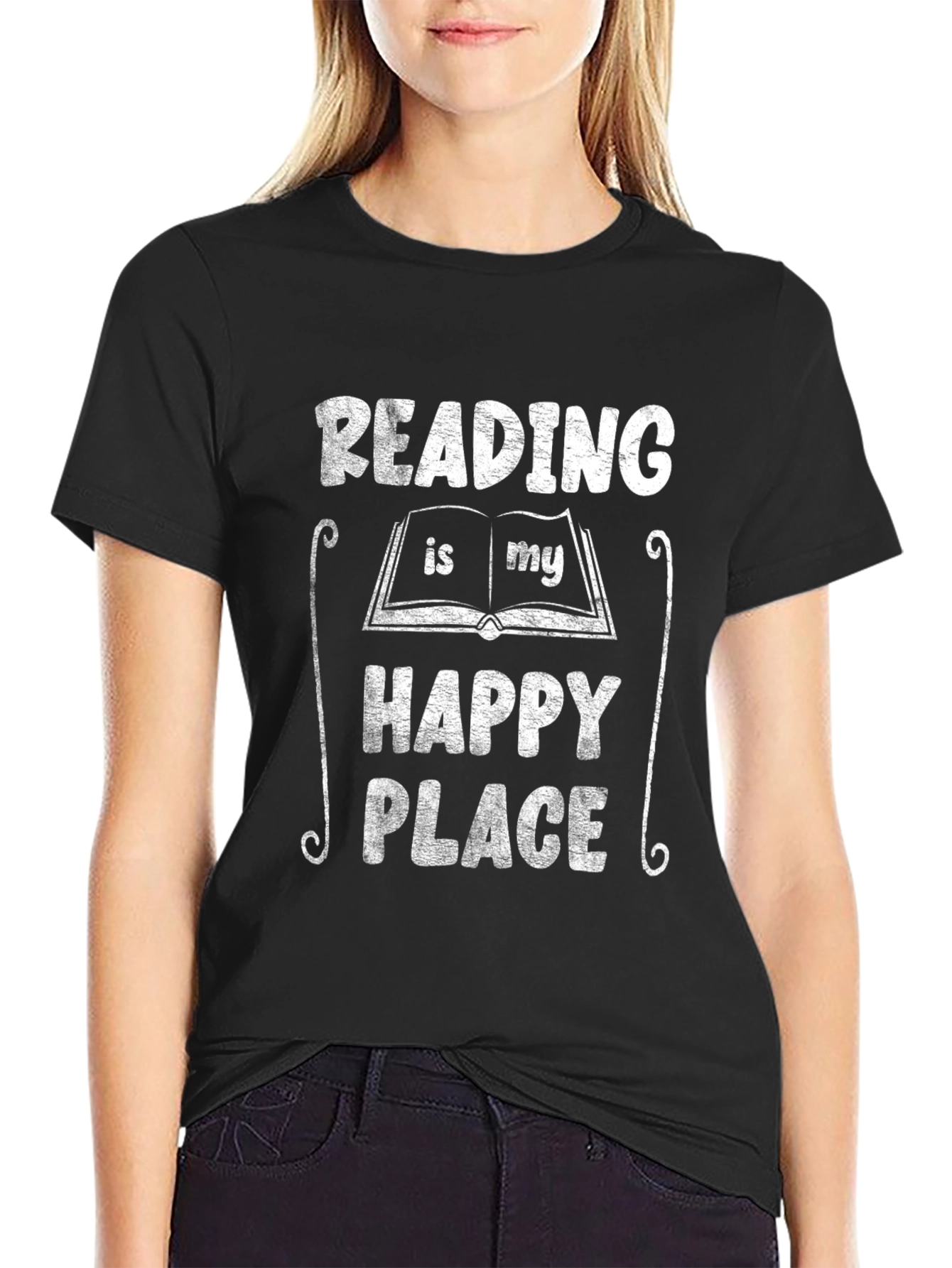 Reading Is My Happy Place T-Shirt Book Lover Tee