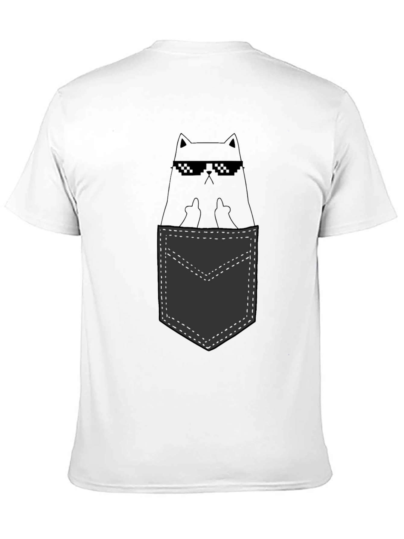 Cool Cat Pocket T-Shirt - Black