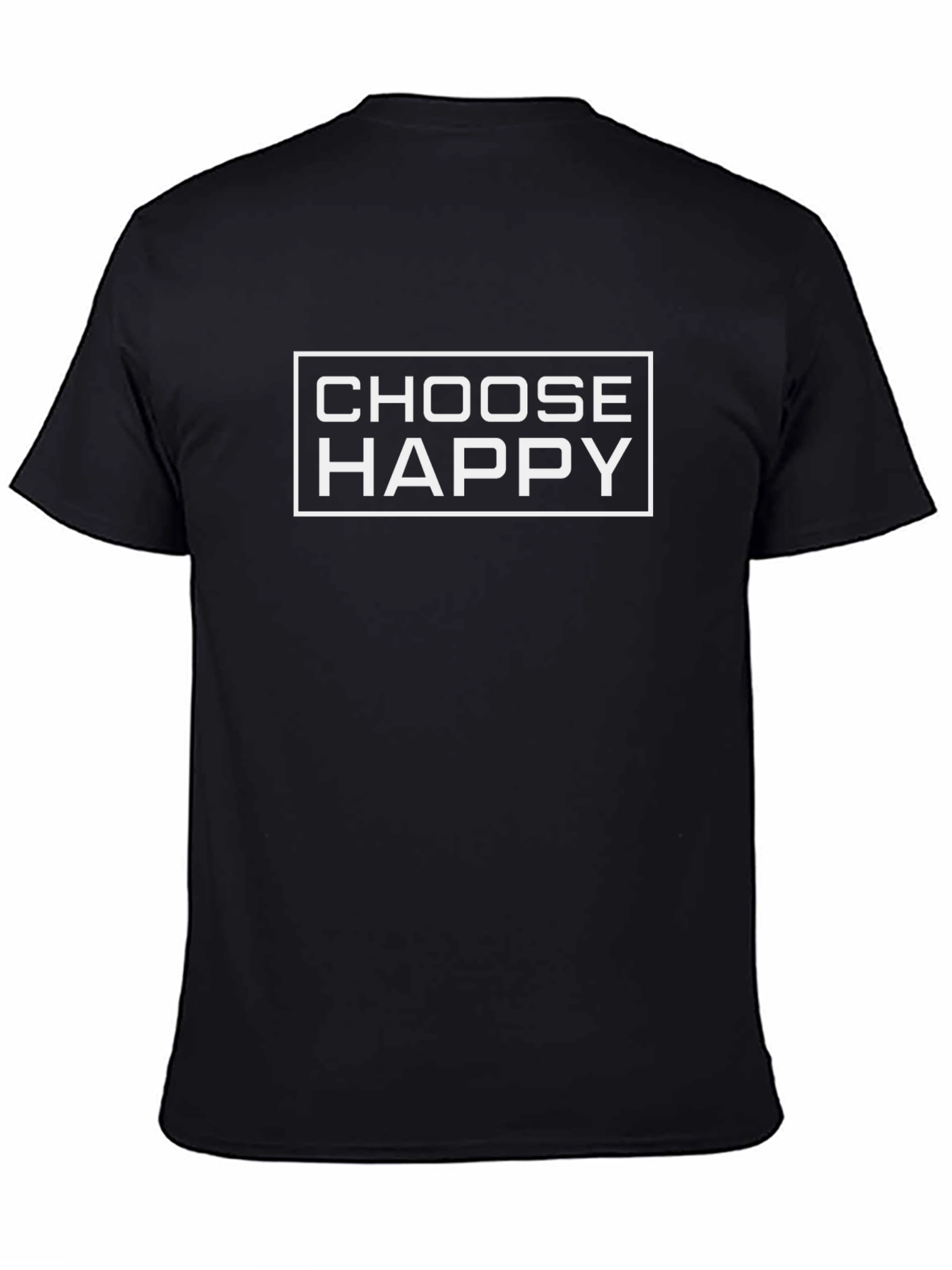 Choose Happy Graphic Tee - Black Cotton T-Shirt