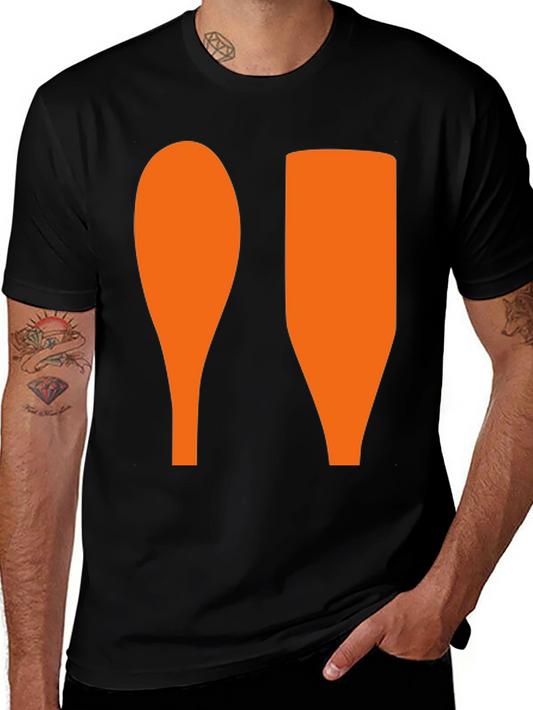 Chefs Humor Black Cotton Tee - Paddle & Spatula Graphic