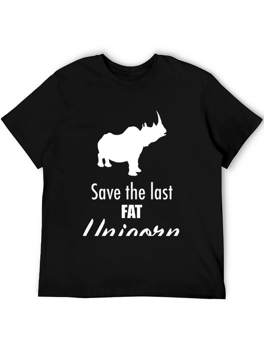 Save the Last Fat Unicorn T-Shirt Rhino Graphic Tee