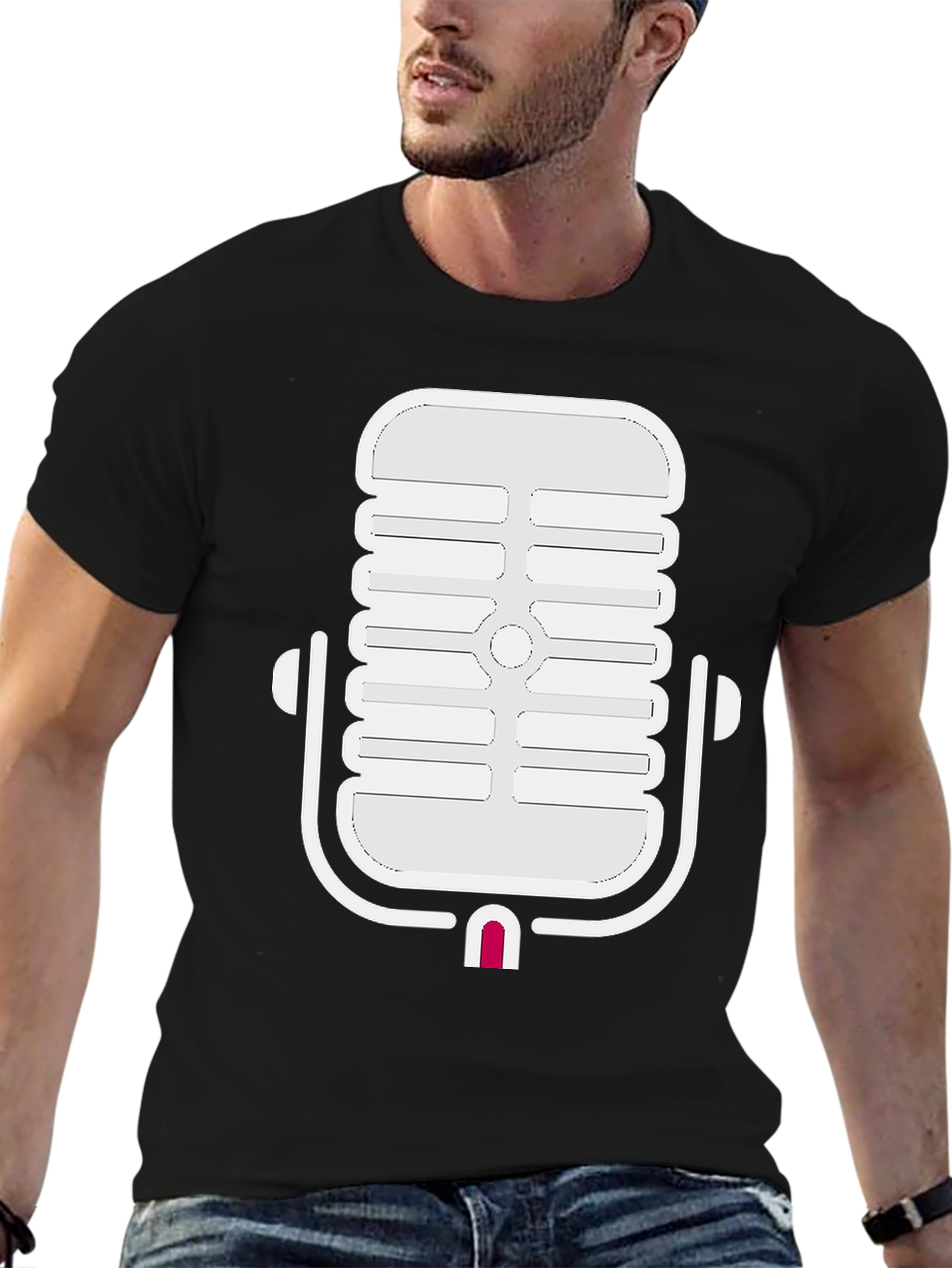 Retro Microphone Graphic Tee - Classic Cool