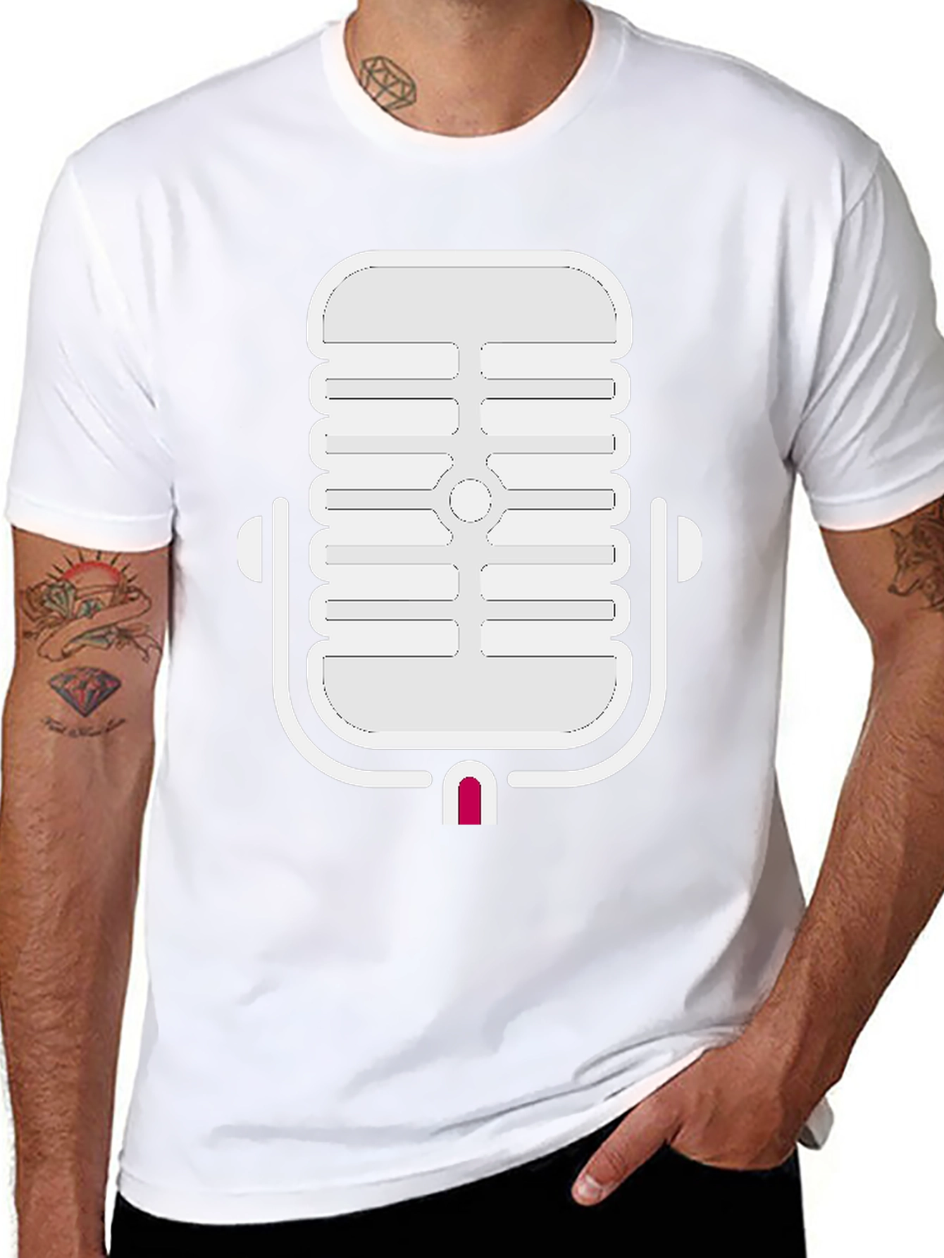 Retro Microphone Graphic Tee - Classic Cool
