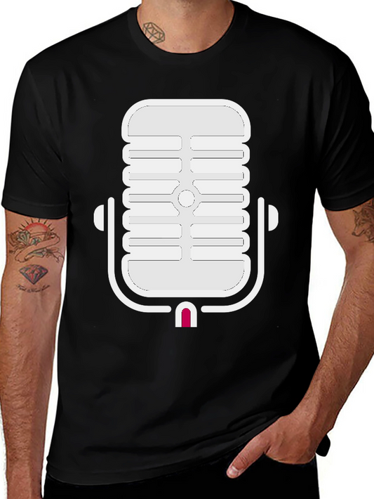 Retro Microphone Graphic Tee - Classic Cool