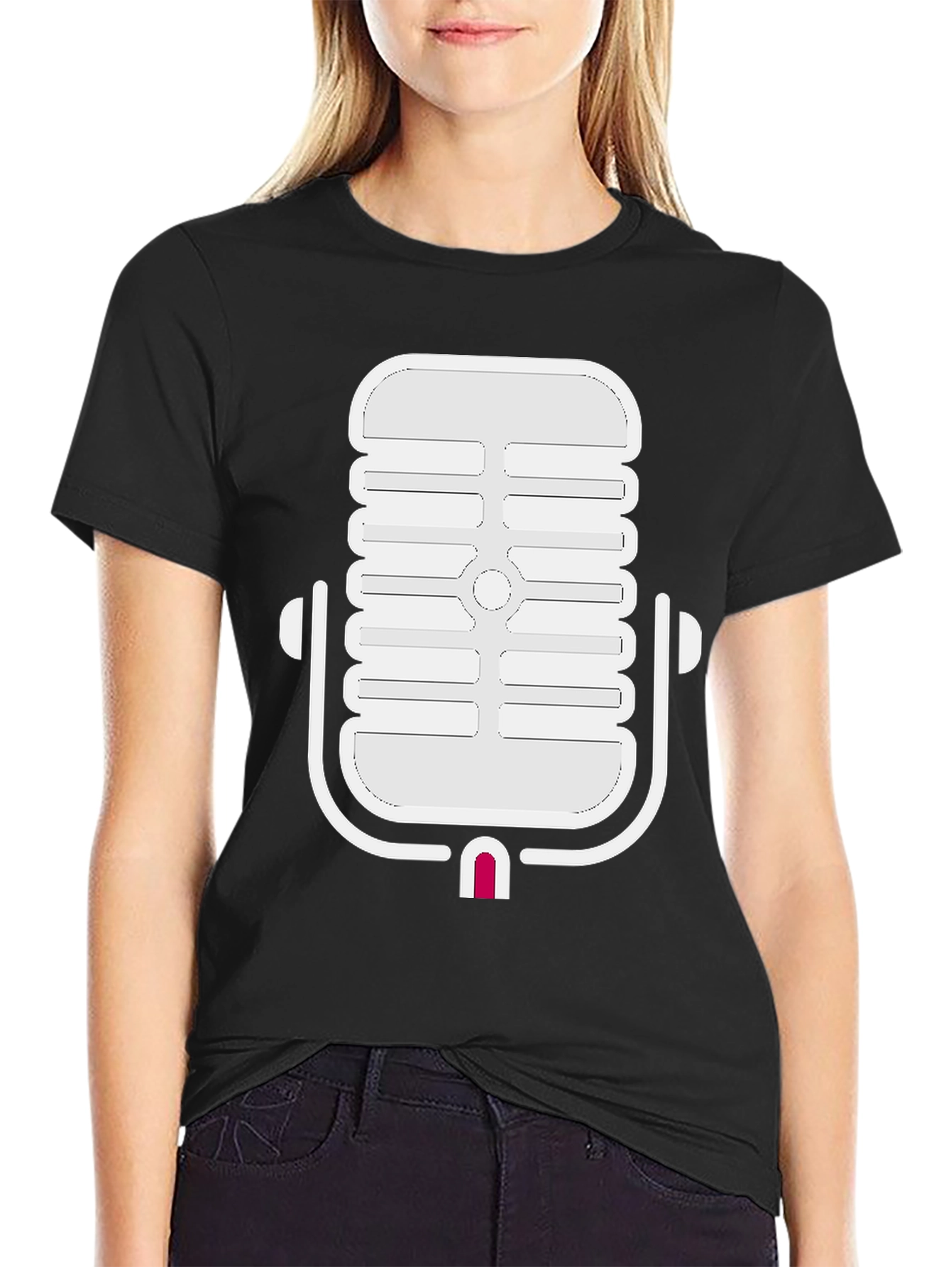Retro Microphone Graphic Tee - Classic Cool