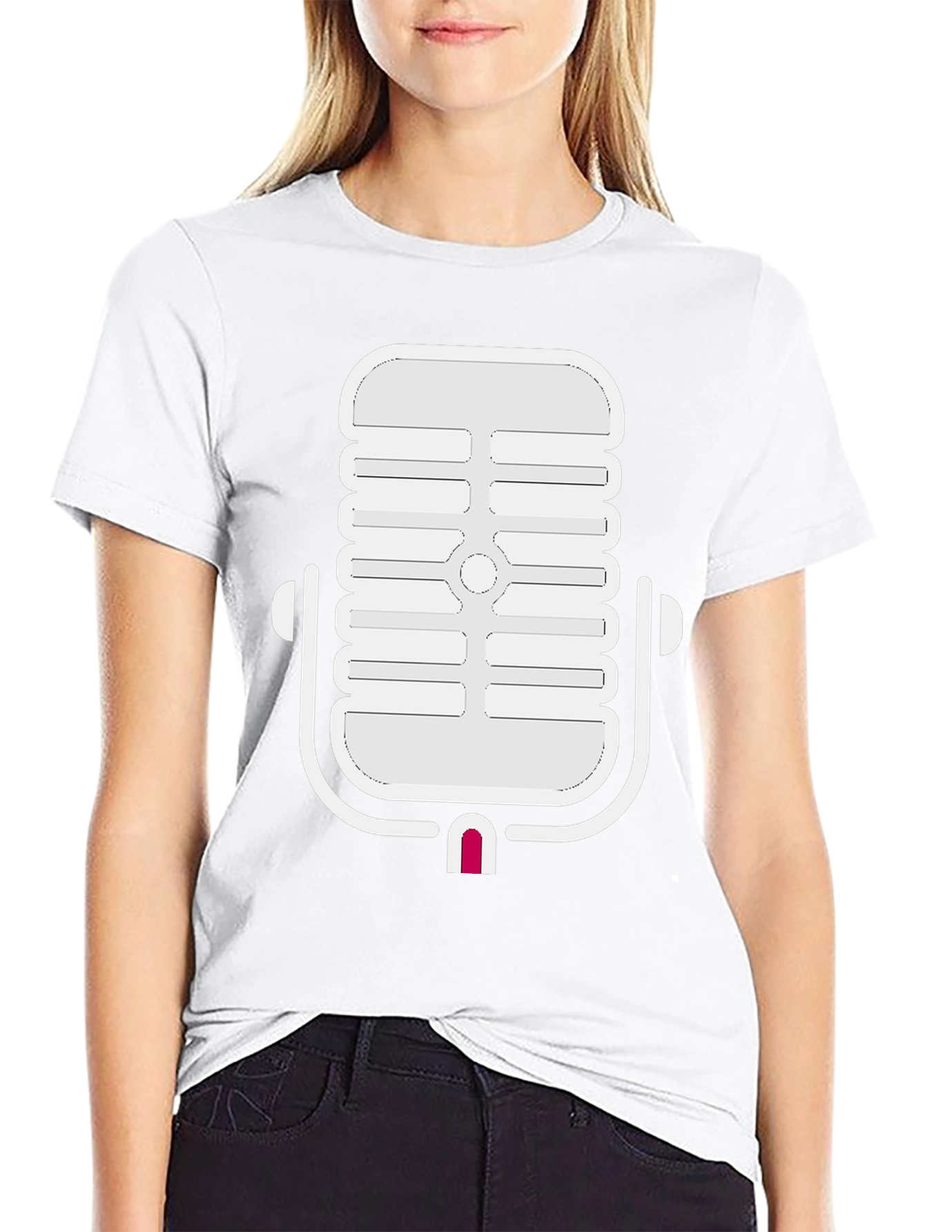 Retro Microphone Graphic Tee - Classic Cool