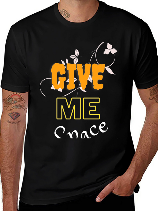 Give Me Space Graphic Print Black T-Shirt