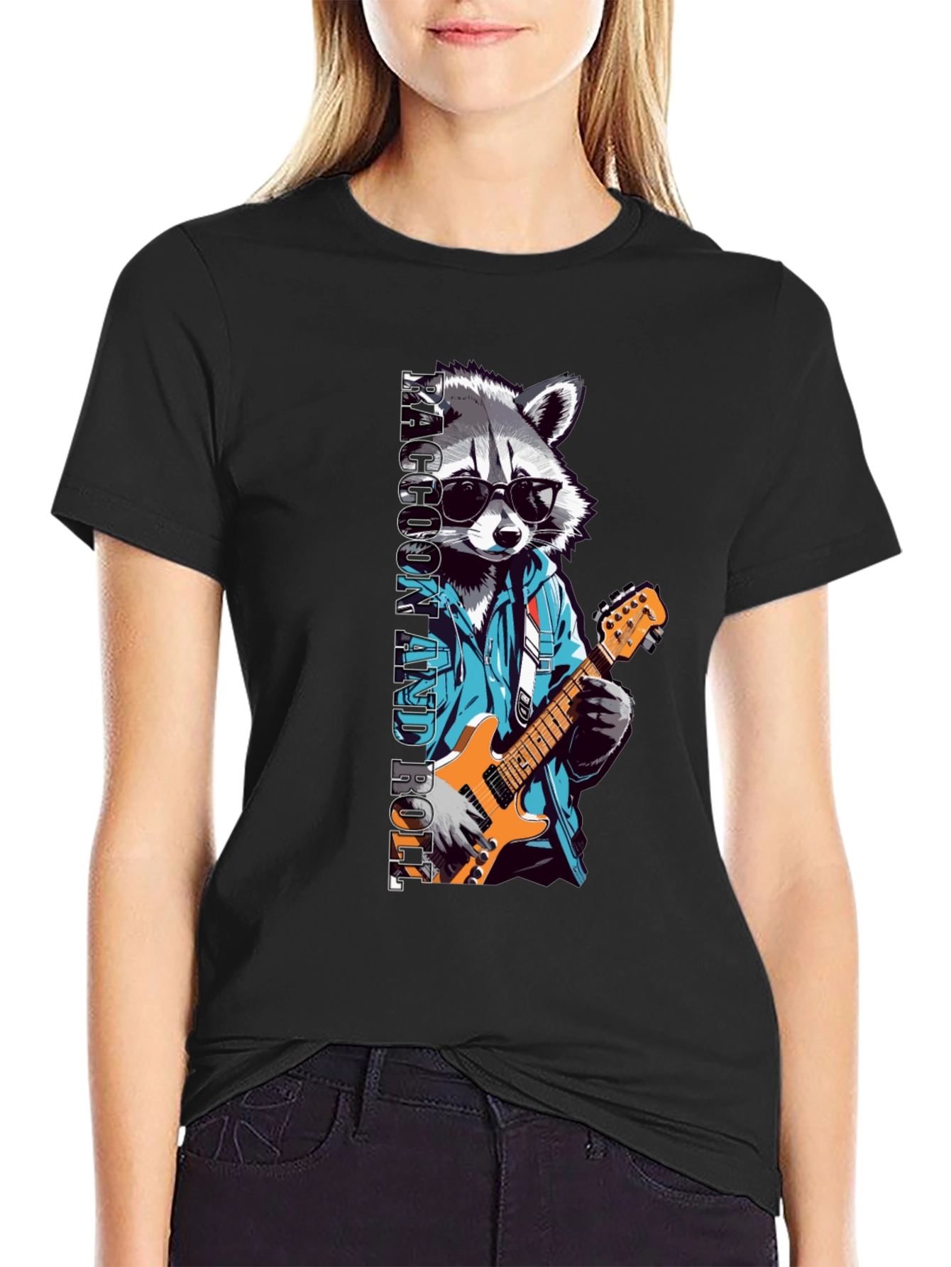 Cool Raccoon Rock and Roll T-Shirt