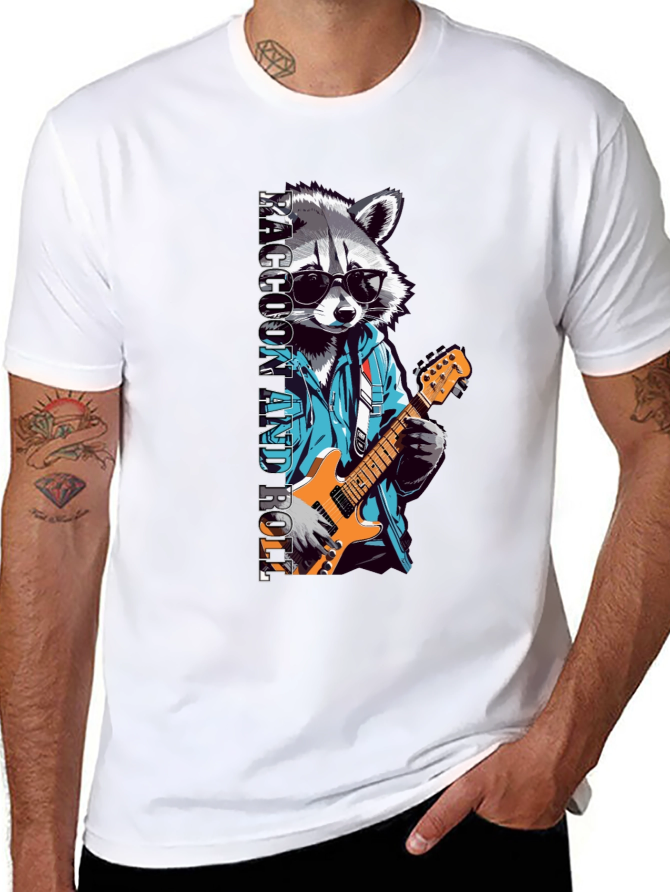 Cool Raccoon Rock and Roll T-Shirt