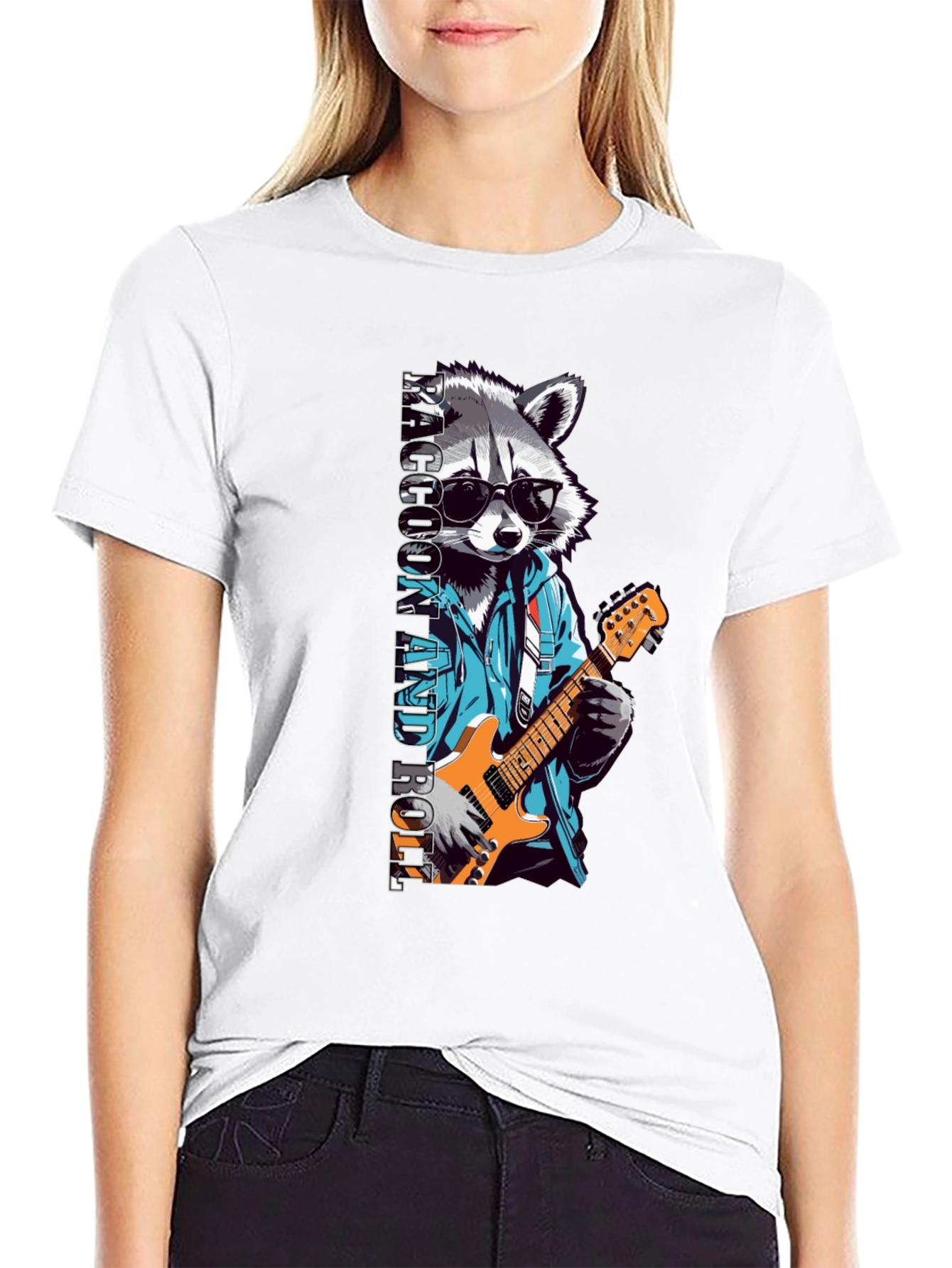 Cool Raccoon Rock and Roll T-Shirt
