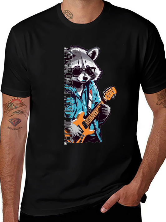 Cool Raccoon Rock and Roll T-Shirt