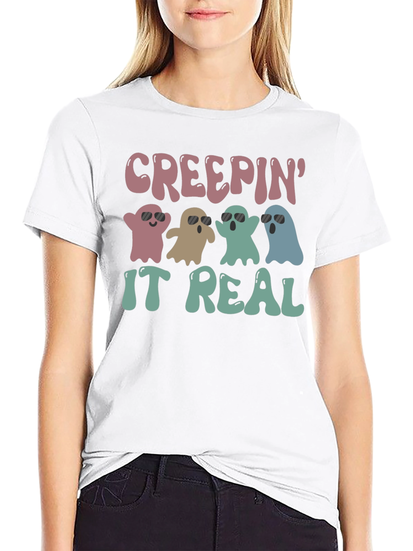 Creepin It Real Halloween Ghost T-Shirt