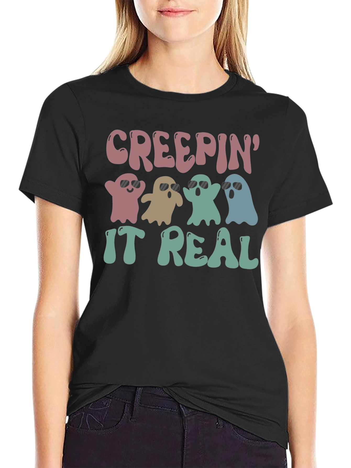 Creepin It Real Halloween Ghost T-Shirt
