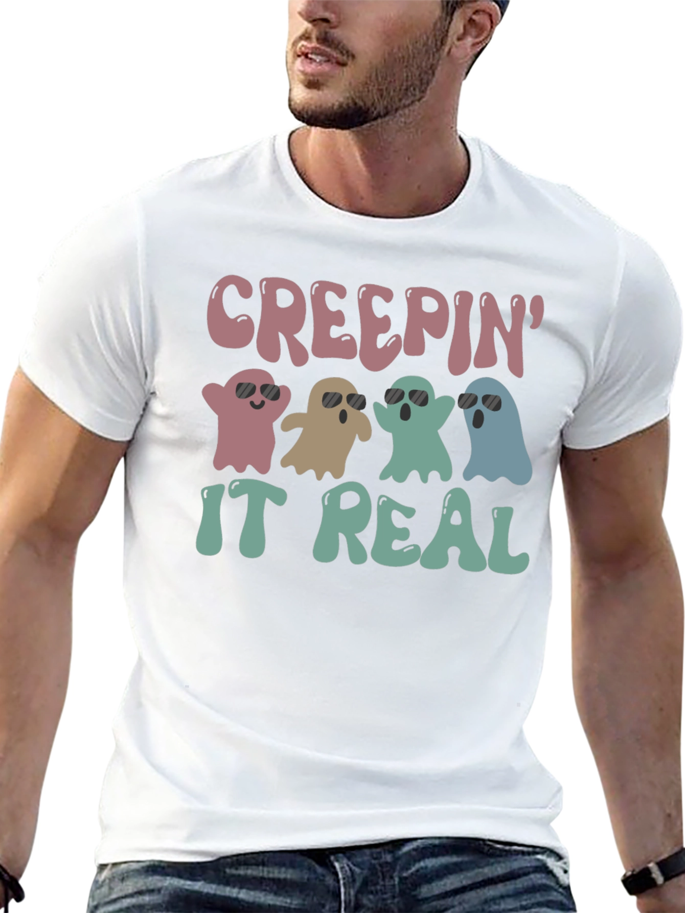Creepin It Real Halloween Ghost T-Shirt