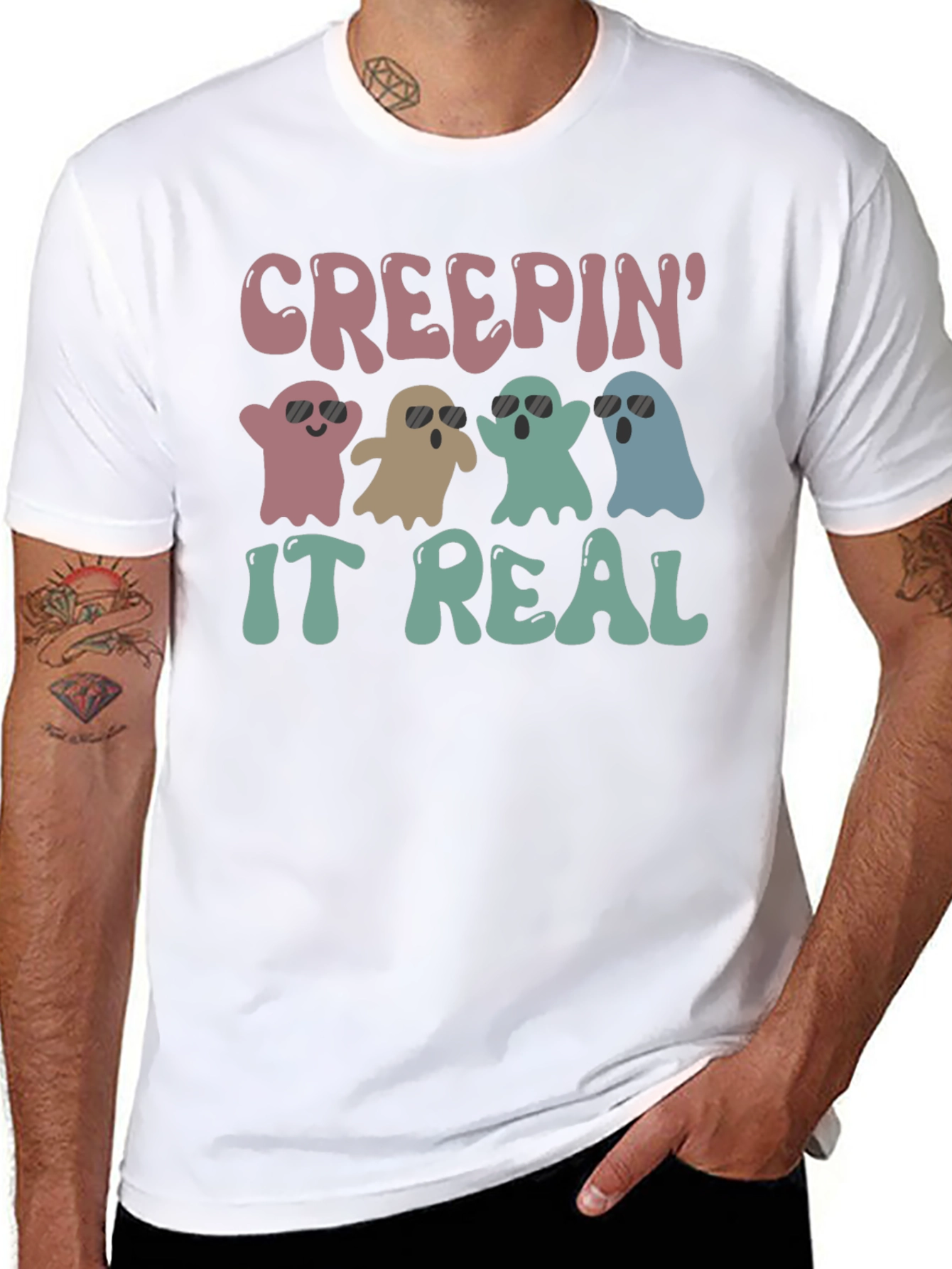 Creepin It Real Halloween Ghost T-Shirt