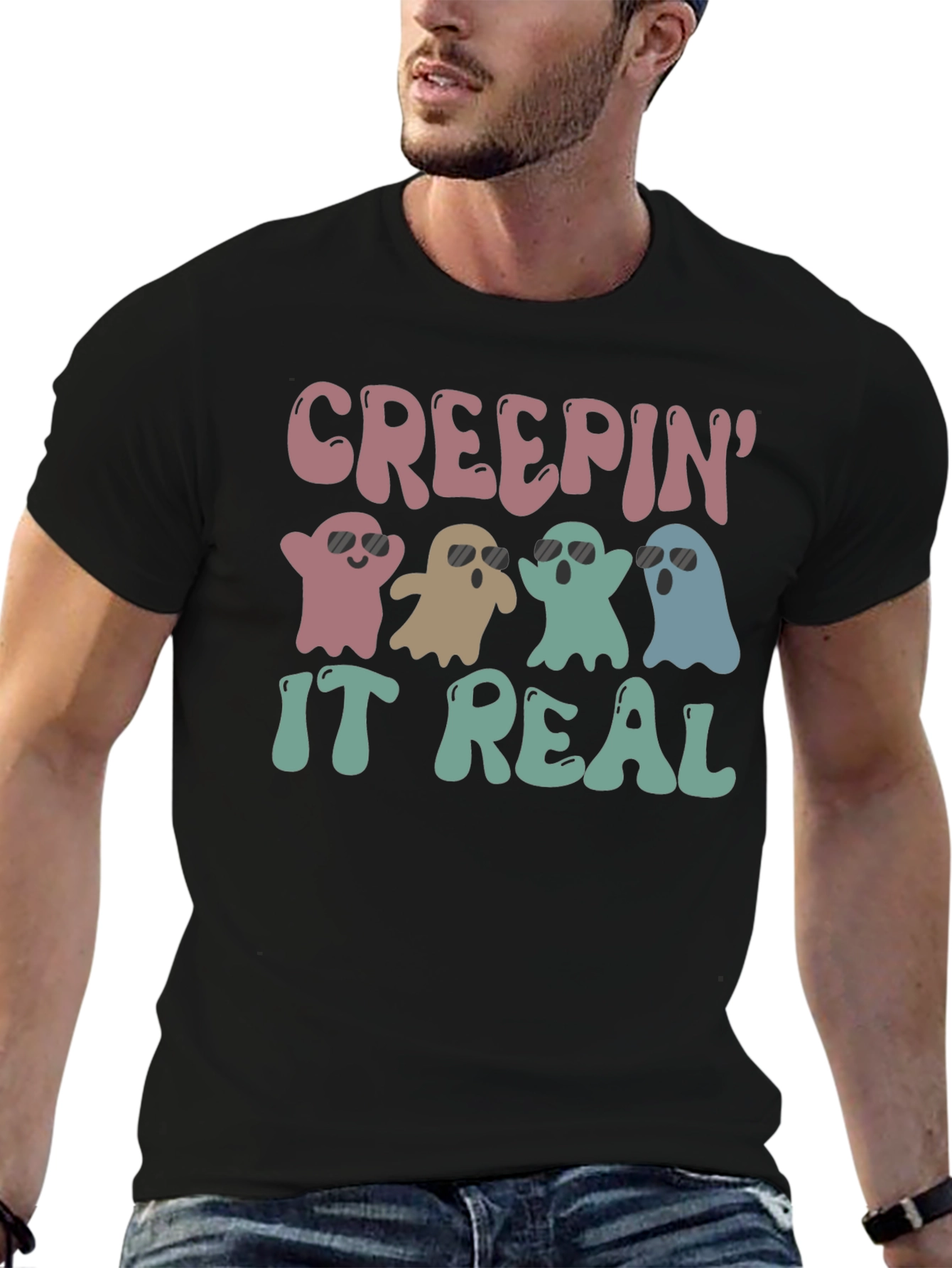 Creepin It Real Halloween Ghost T-Shirt