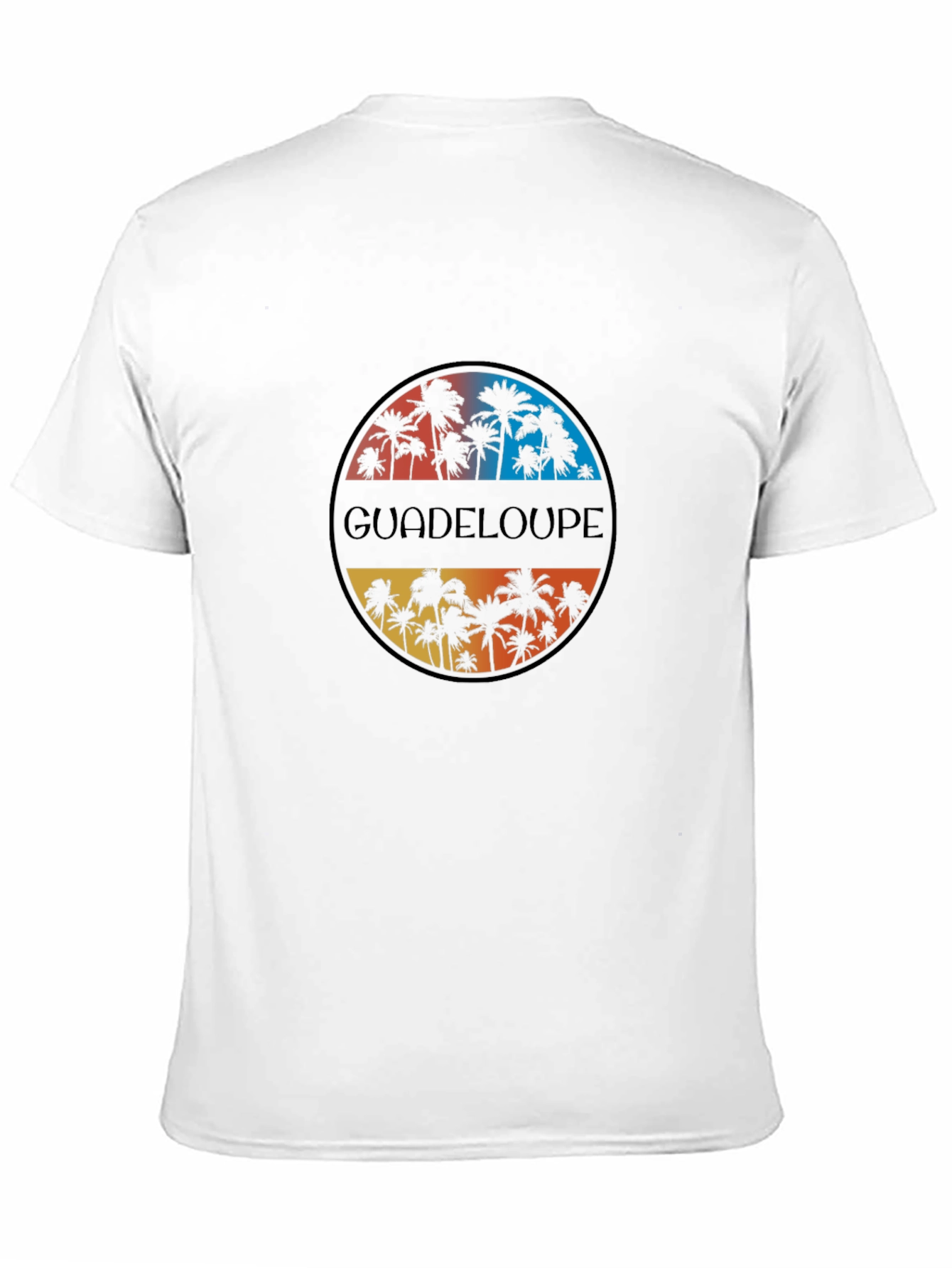 Guadeloupe Palm Tree Graphic Black T-Shirt