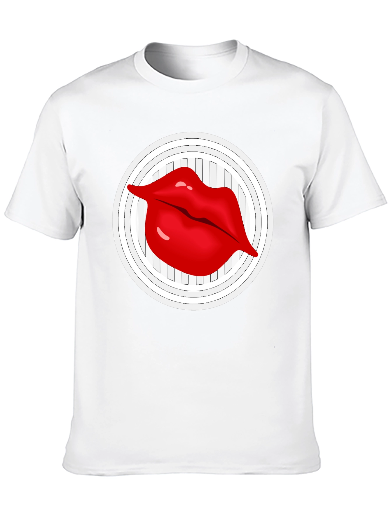 Lip Graphic Black Crew Neck T-Shirt