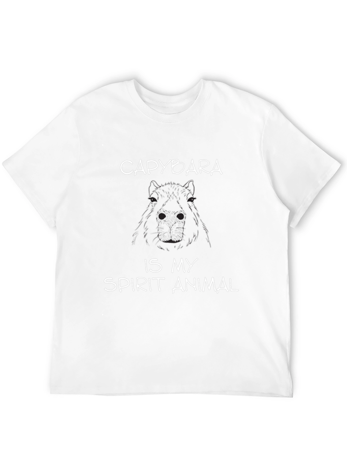 Capybara Spirit Animal Graphic Tee - Black Cotton T-Shirt