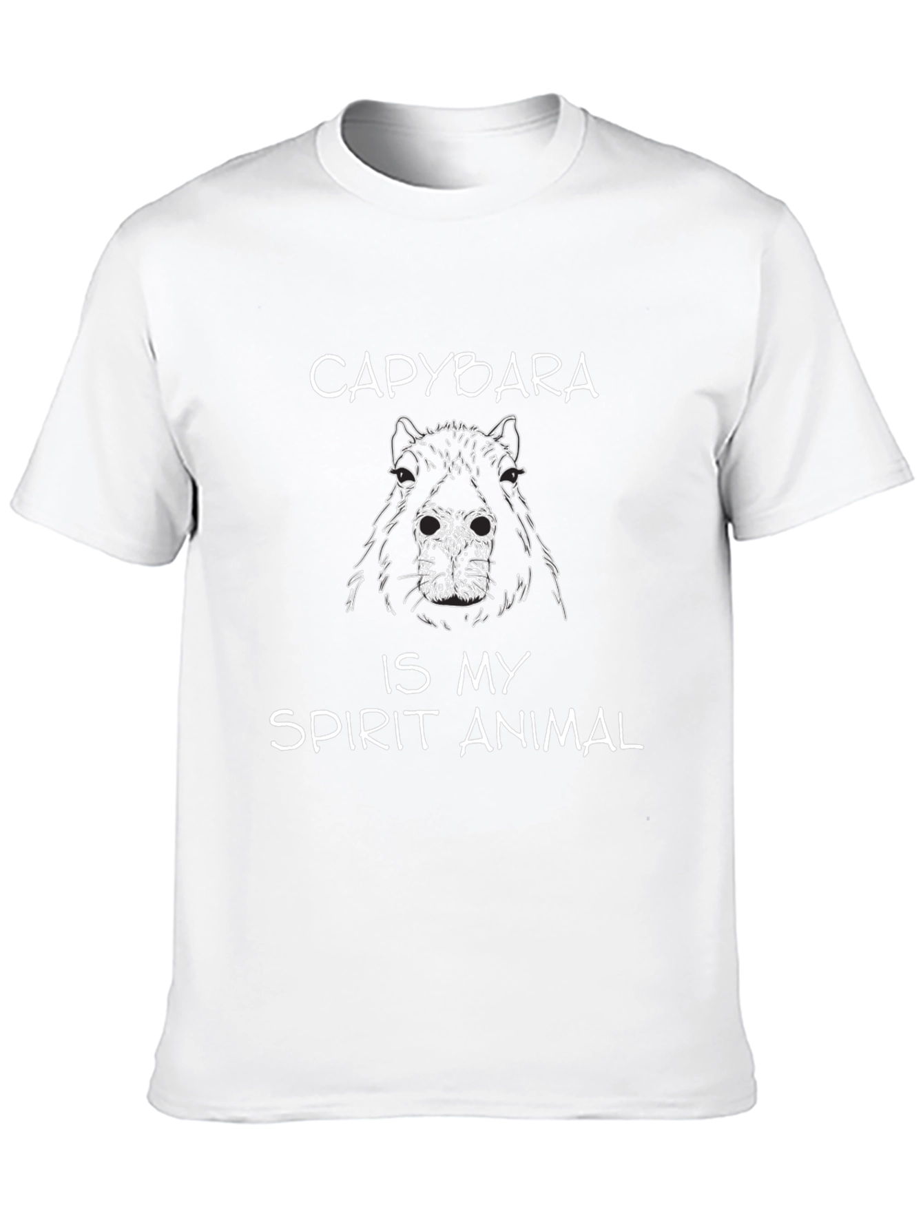 Capybara Spirit Animal Graphic Tee - Black Cotton T-Shirt