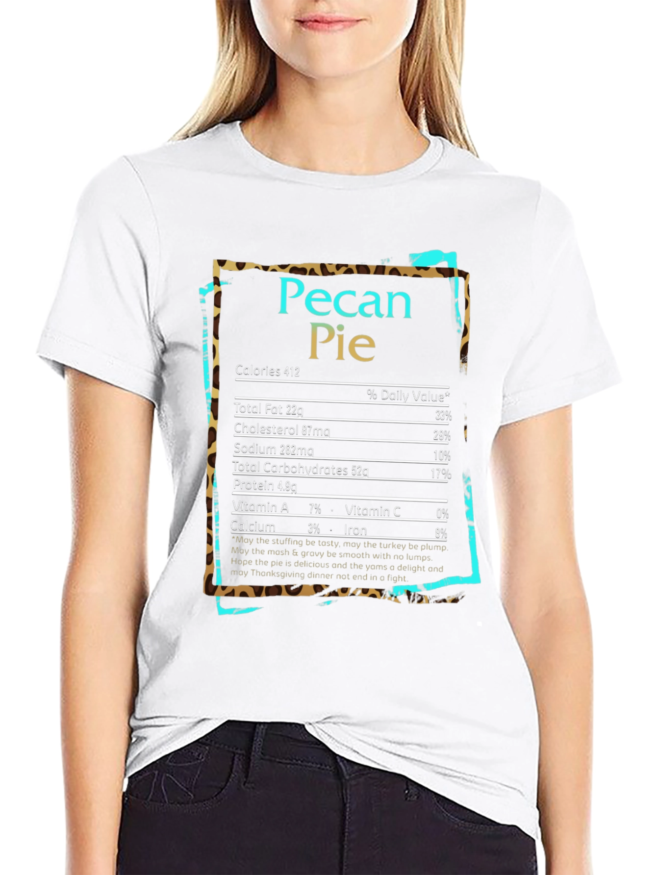 Pecan Pie Nutrition Facts Graphic T-Shirt