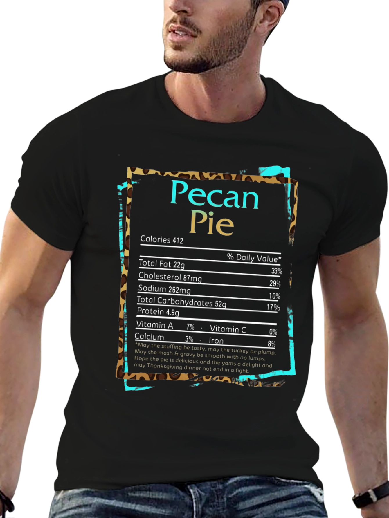 Pecan Pie Nutrition Facts Graphic T-Shirt