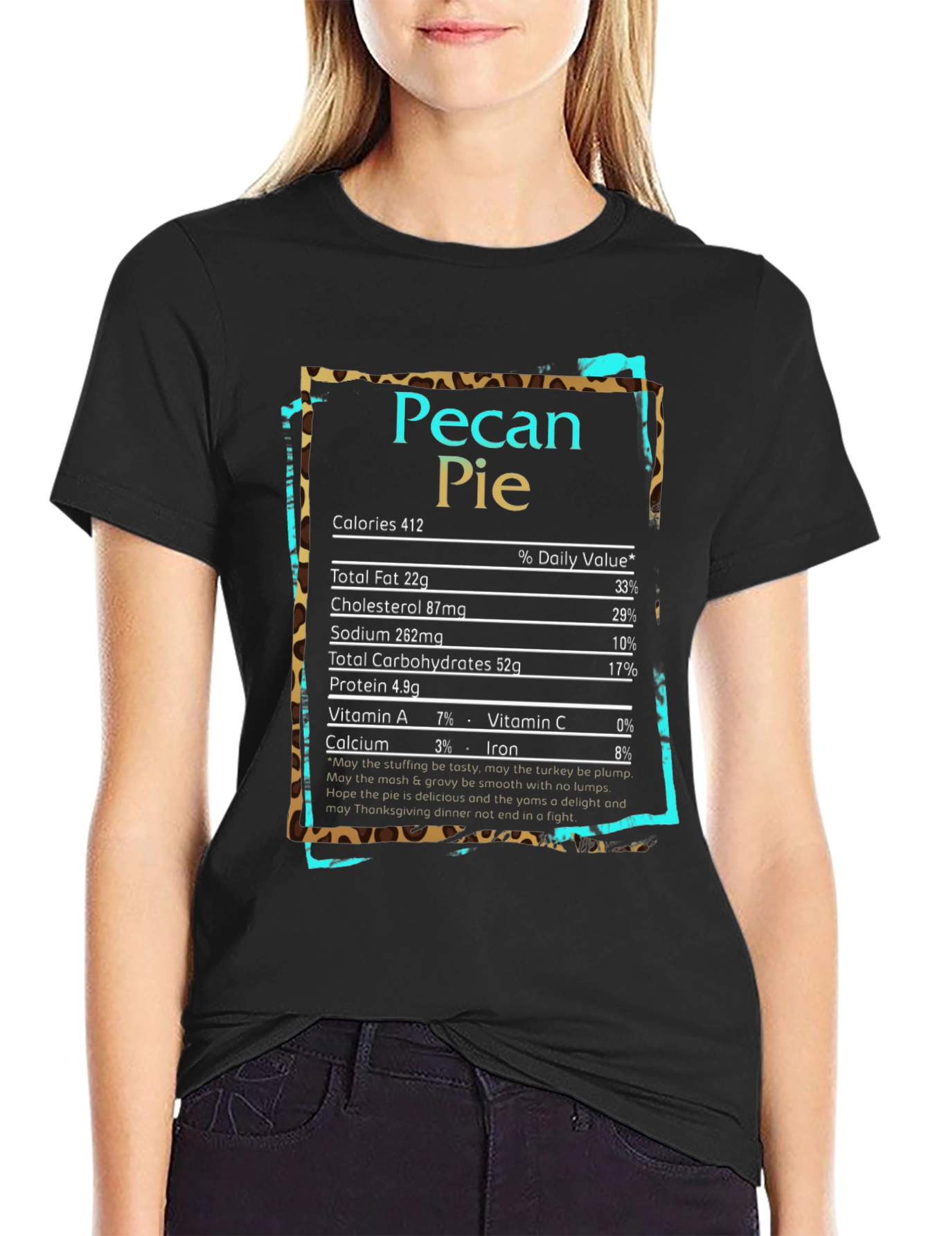 Pecan Pie Nutrition Facts Graphic T-Shirt