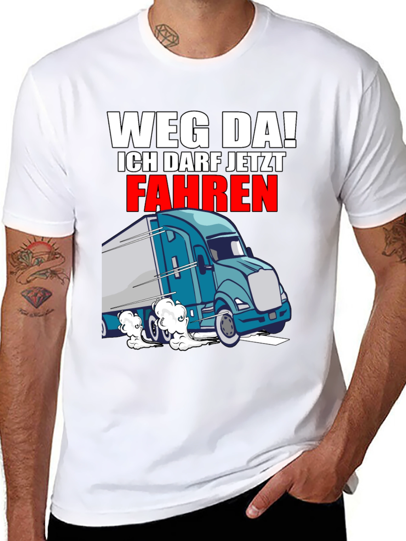 Weg Da! Trucker Graphic T-Shirt
