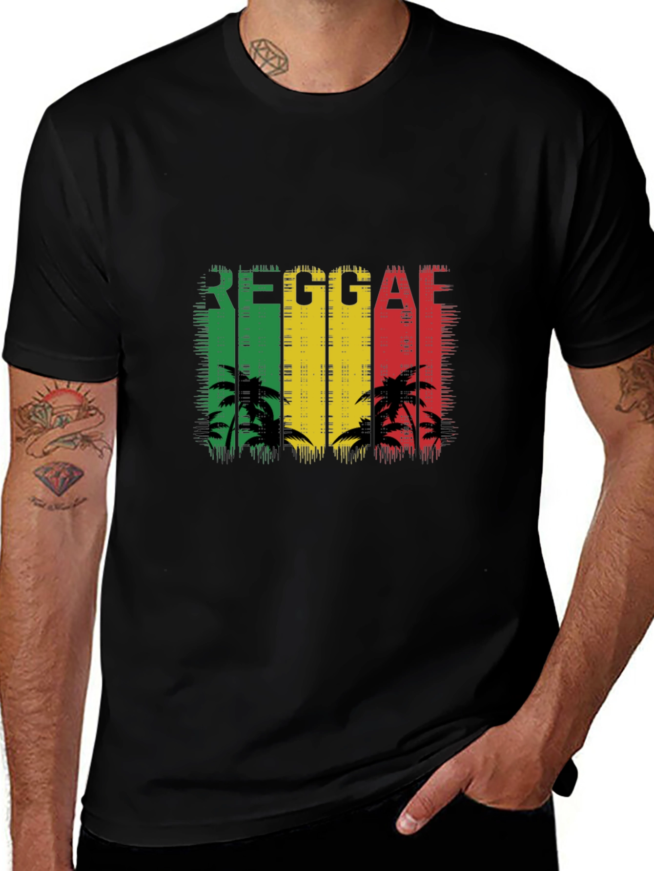 Reggae Palm Tree T-Shirt - Black