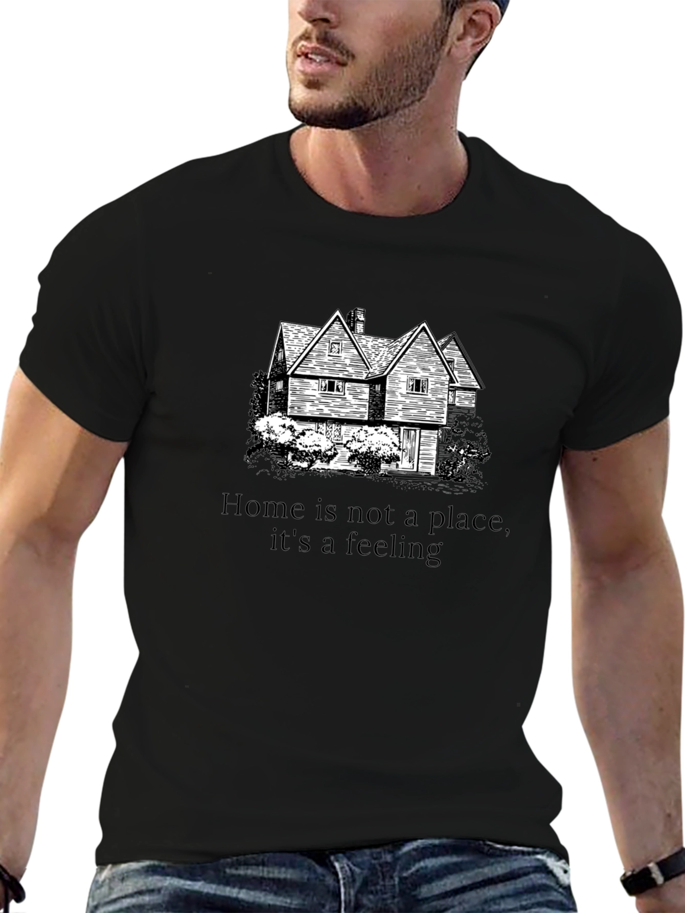 Home is a Feeling Black Graphic Tee