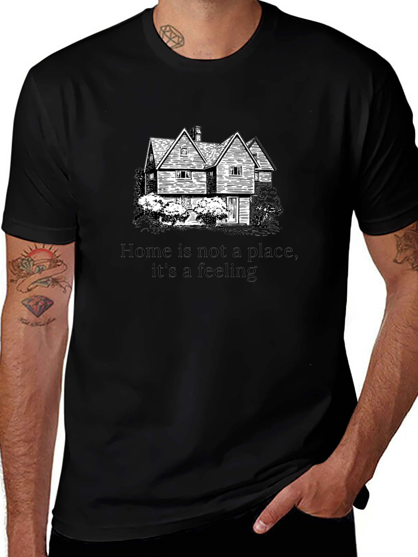 Home is a Feeling Black Graphic Tee