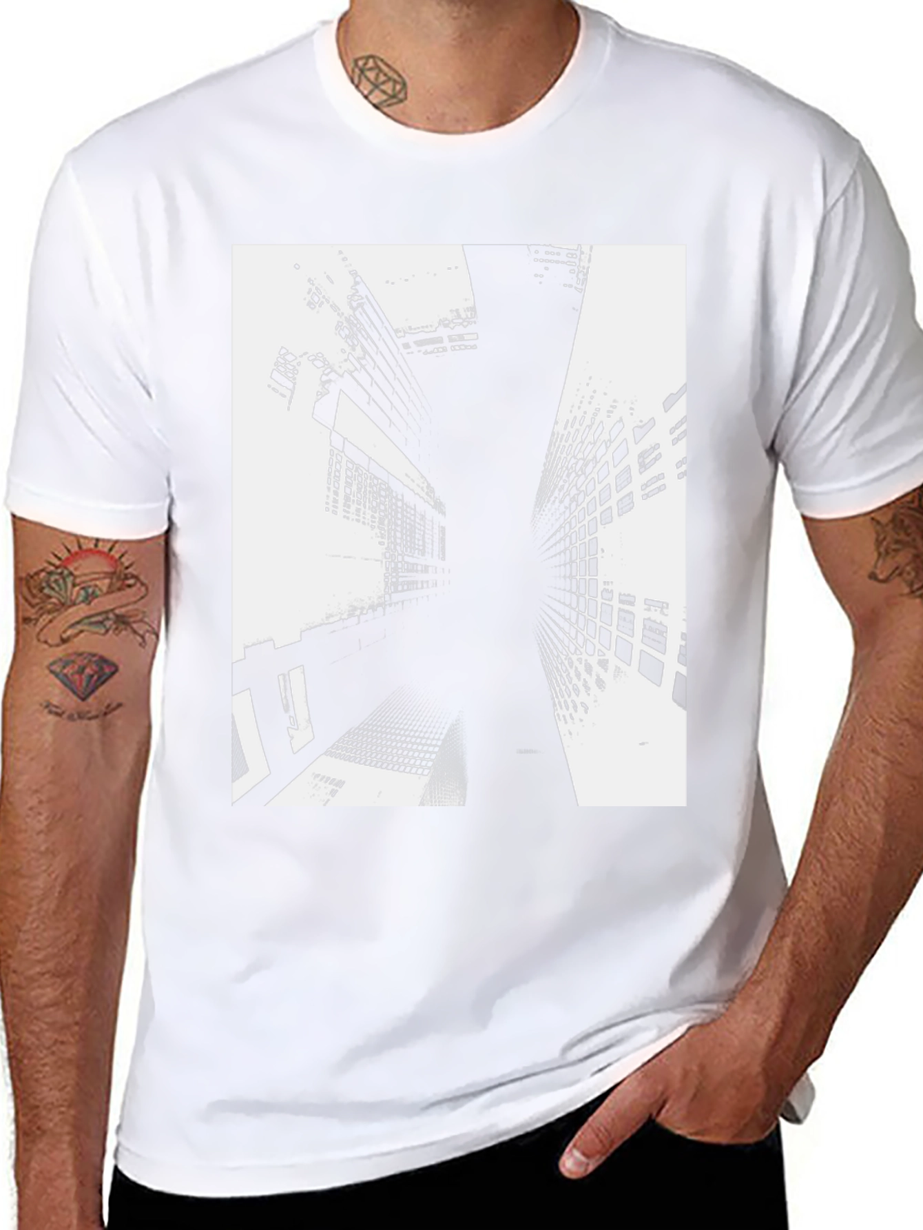 Abstract Building Black T-Shirt