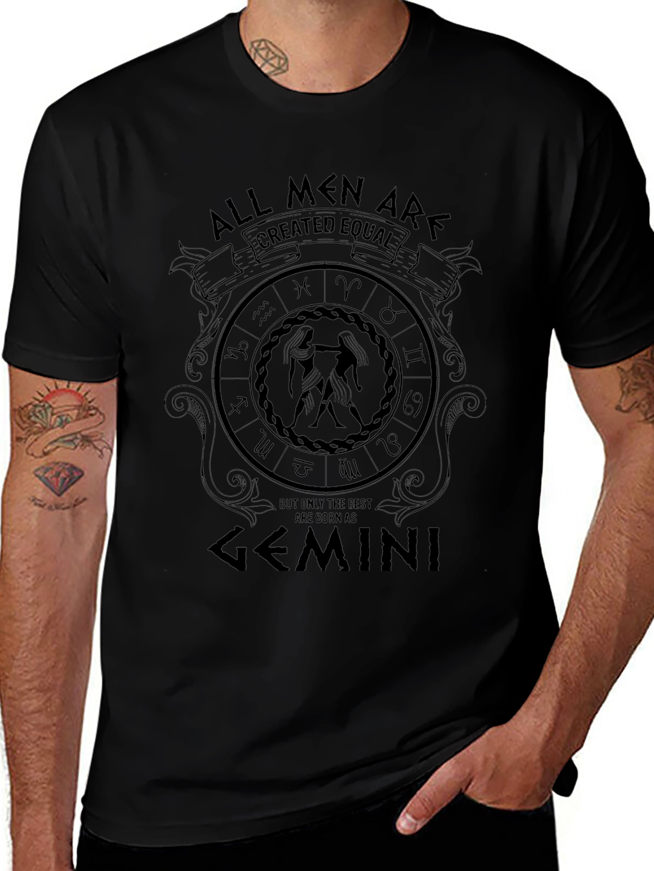Gemini Zodiac T-Shirt - All Men Are Created Equal