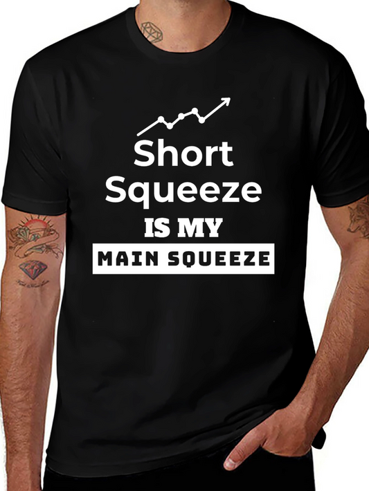 Short Squeeze is My Main Squeeze Black Graphic Tee