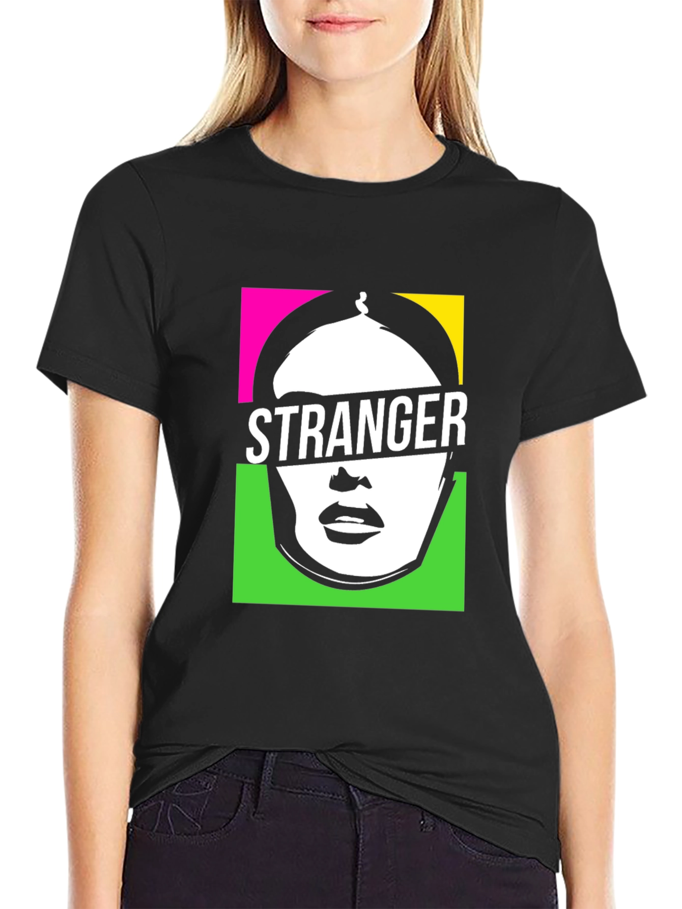 Stranger Graphic Print Black T-Shirt