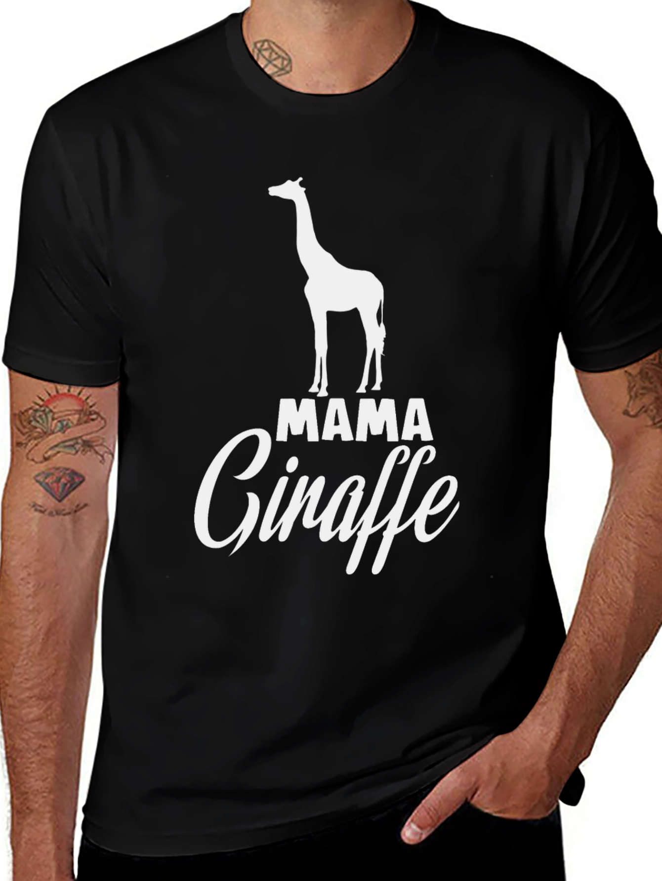 Mama Giraffe Graphic T-Shirt - Cute Animal Lover Tee