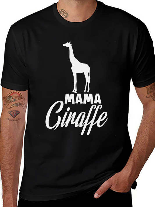 Mama Giraffe Graphic T-Shirt - Cute Animal Lover Tee