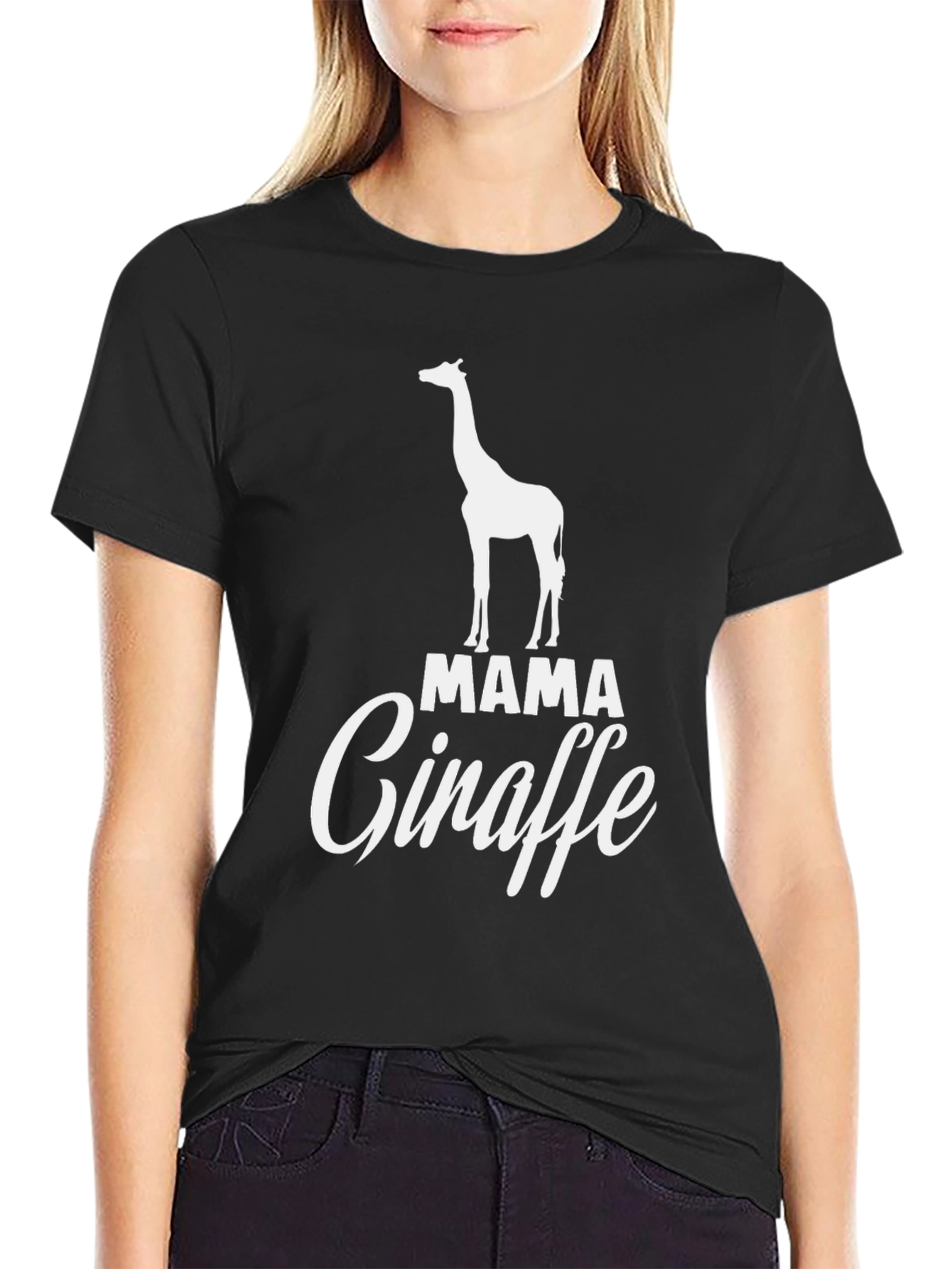 Mama Giraffe Graphic T-Shirt - Cute Animal Lover Tee