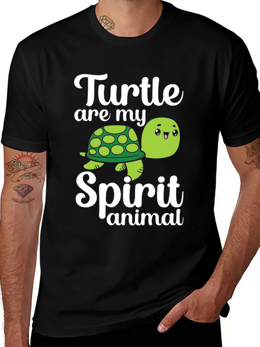 Turtle Spirit Animal Graphic T-Shirt - Black