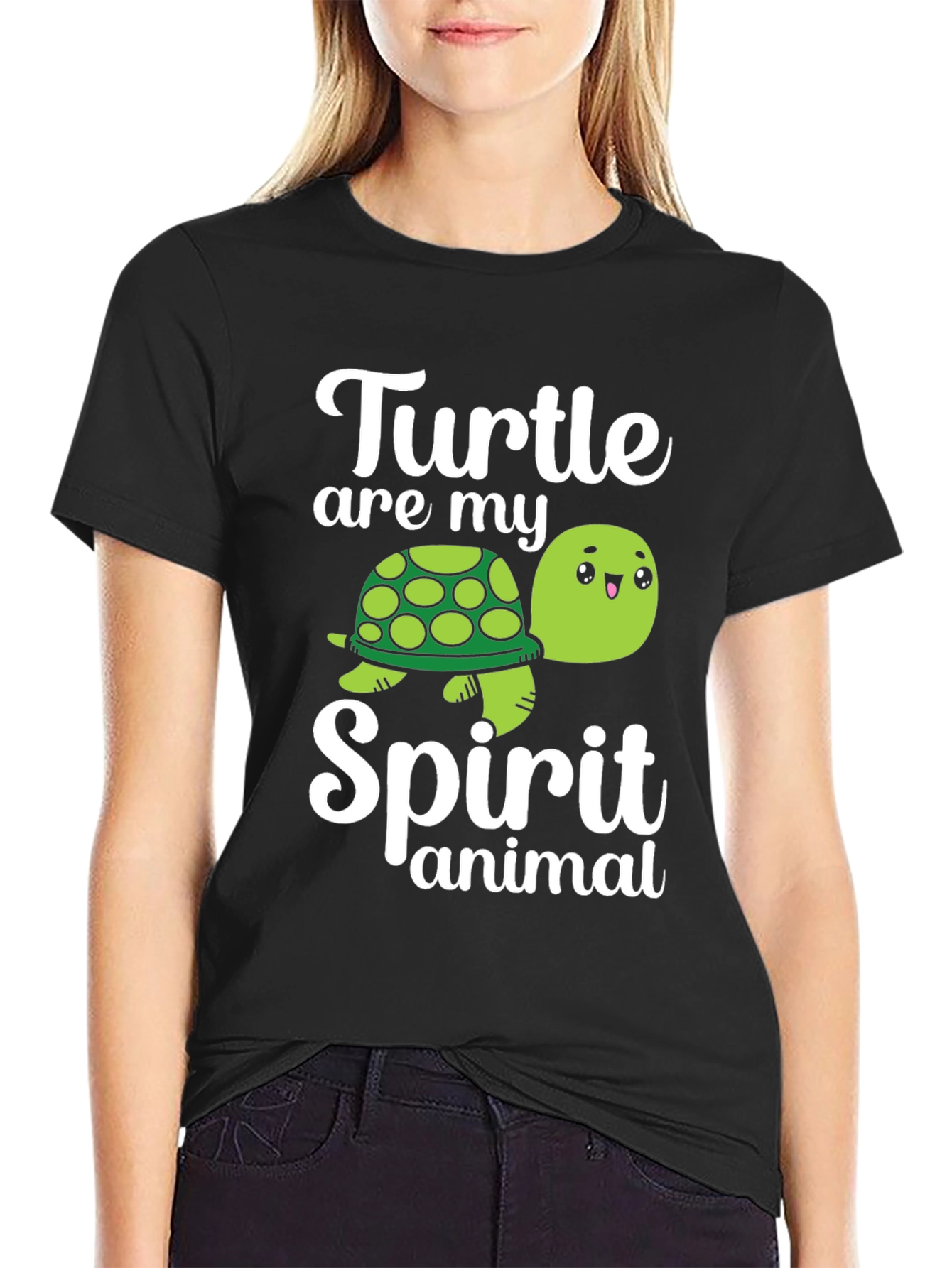 Turtle Spirit Animal Graphic T-Shirt - Black