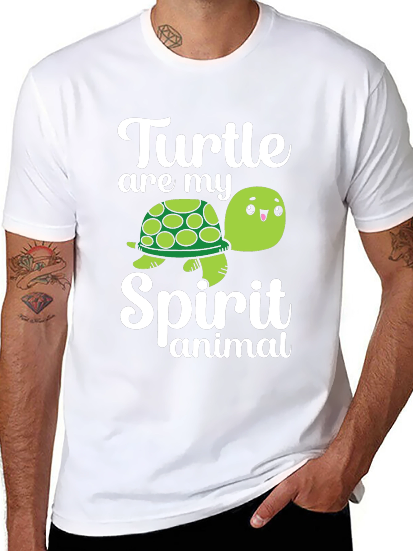 Turtle Spirit Animal Graphic T-Shirt - Black
