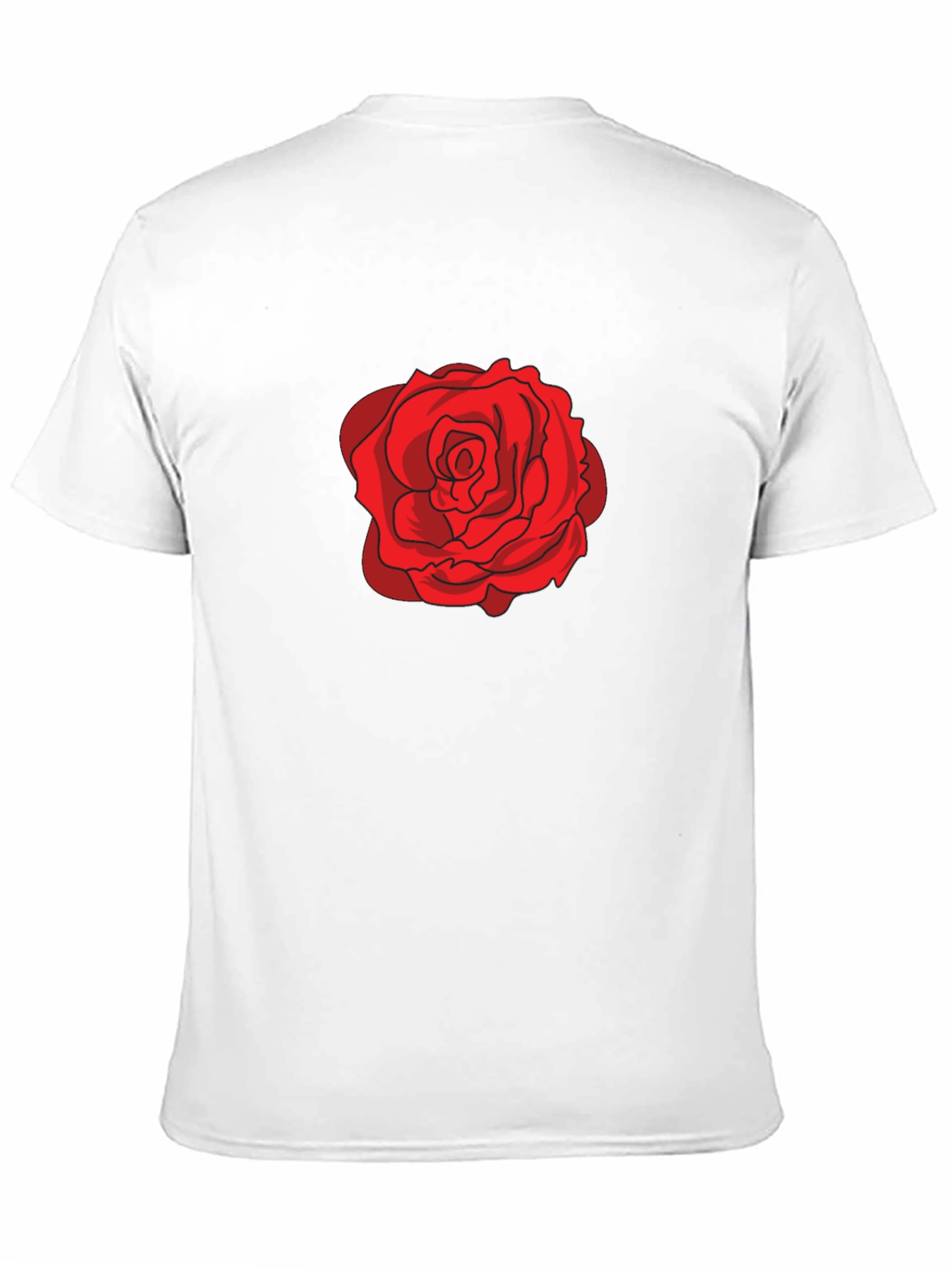 Red Rose Graphic Black T-Shirt